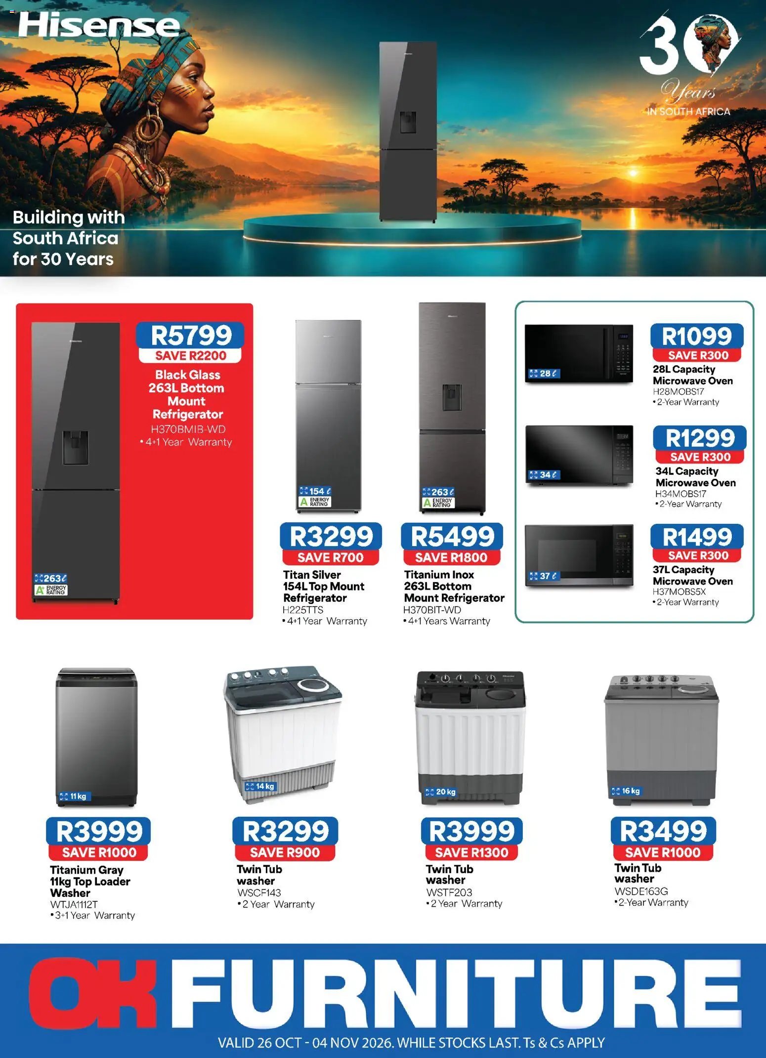 Preview of OK Furniture flyer valid from 26/10/2026 - Microwave, Refrigerator, Oven, Microwave oven