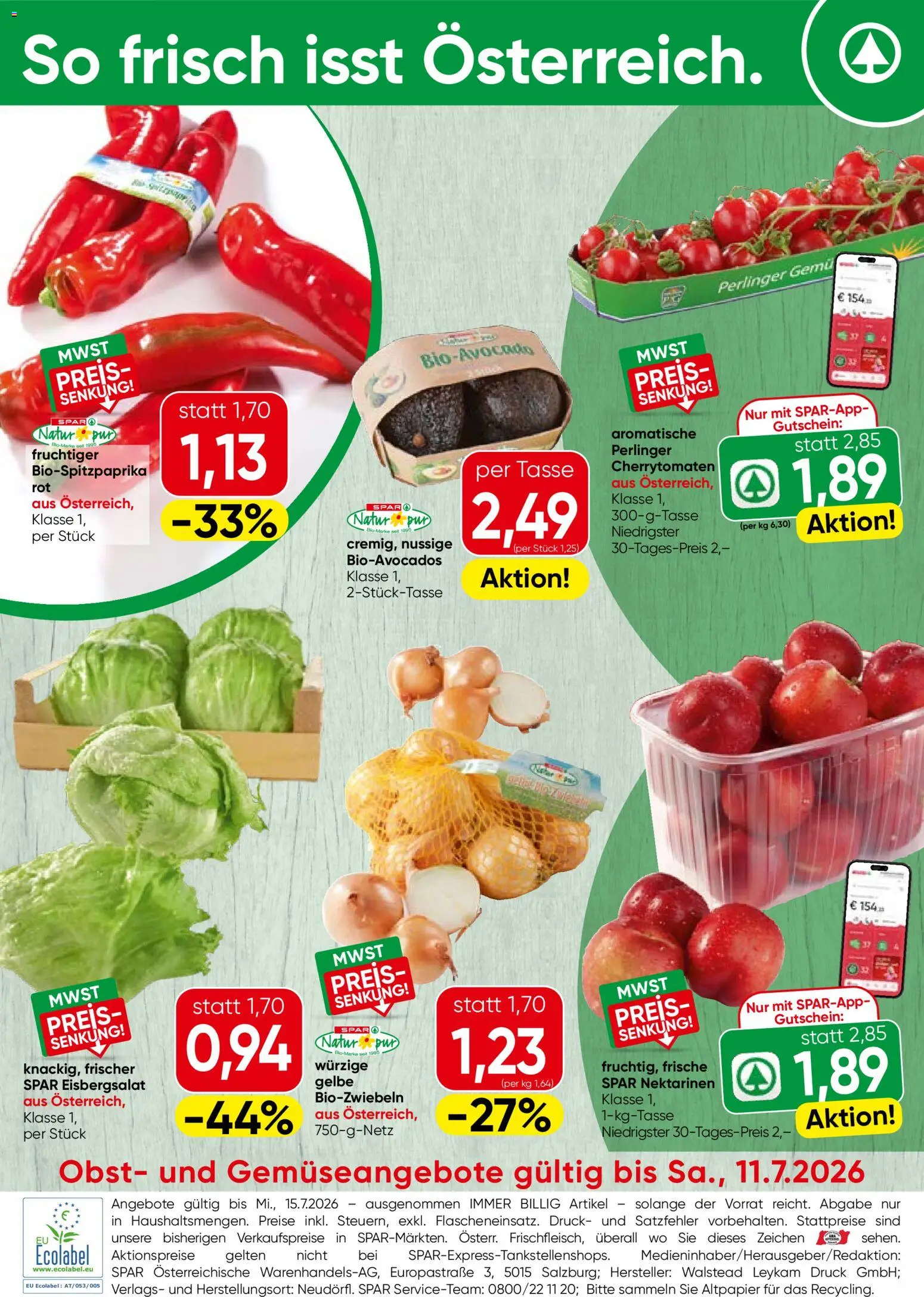 Vorschau der Angebote: Spar Spar Obst & Gemüse gültig ab 06.07.2026