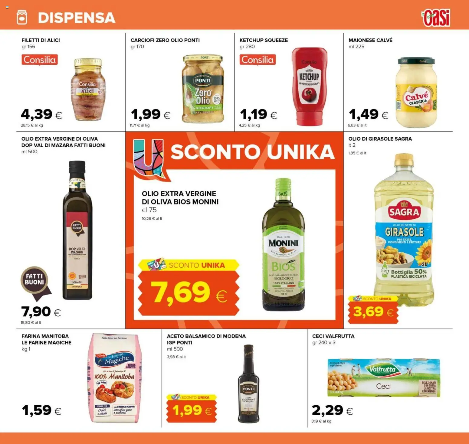 Anteprima dell'opuscolo Oasi volantino Roma dal negozio Oasi valido da 04/09/2026 - Carciofi, Olio, Ceci, Maionese, Bottiglia, Aceto, Olio di semi di girasole, Olio di girasole