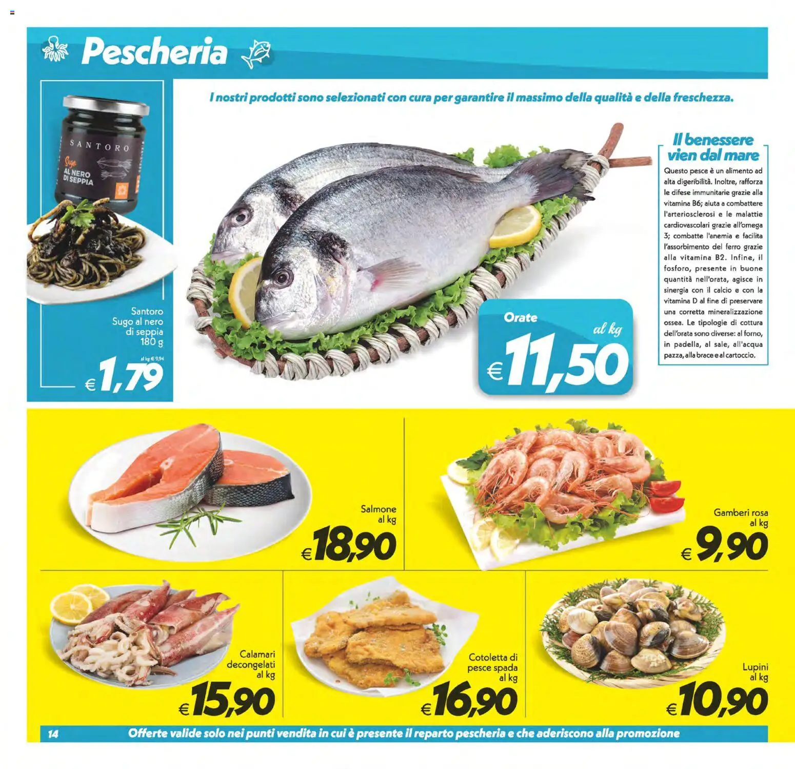 Anteprima dell'opuscolo SuperConveniente volantino Caltanissetta, San Cataldo, Avola, Lascari, Milazzo, Barcellona dal negozio SuperConveniente valido da 23/10/2026 - Pesce, Pesce spada, Salmone, Calamari, Ferro, Gamberi, Sugo