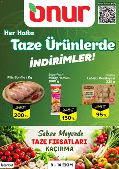 Onur Market Onur Market - Taze Ürünlerde İndirimler 08.10.2026 - Broşürünün önizlemesi