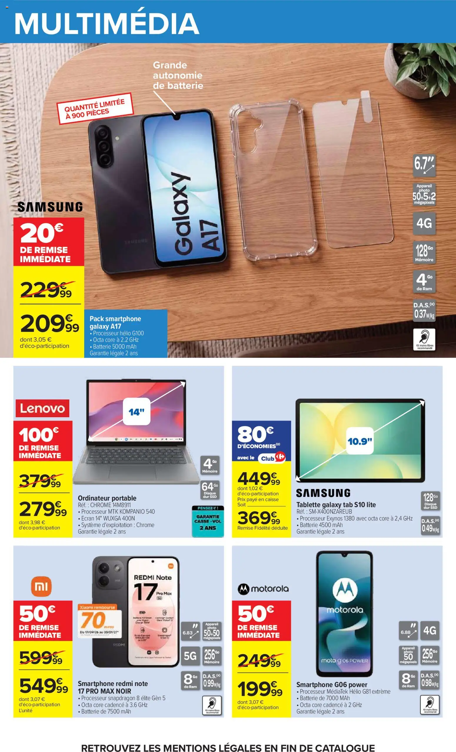 Prévisualisation de Carrefour Vos promos du quotidien du magasin Carrefour formulaire valide 27/10/2026 - Ordinateur portable, Appareil photo, Smartphone, Tablette, Ordinateur, Batterie, Portable