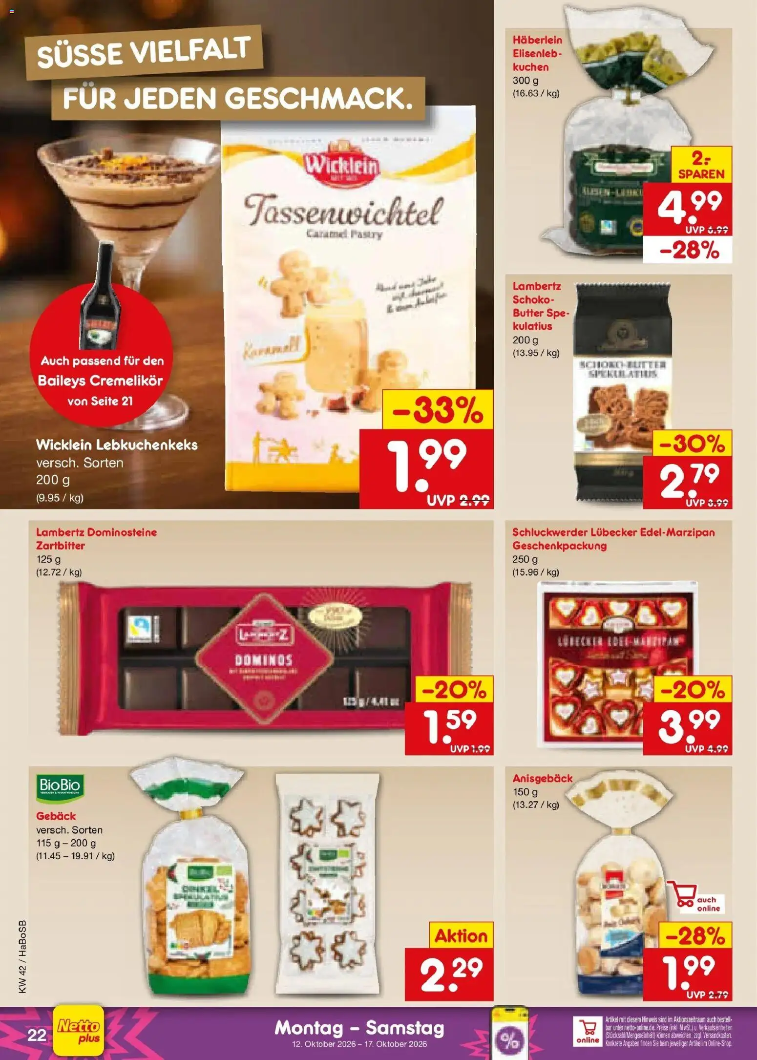 Vorschau von dem Prospekt des Geschäftes Netto Marken-Discount, gültig ab dem 12.10.2026 - Kuchen, Butter, Baileys