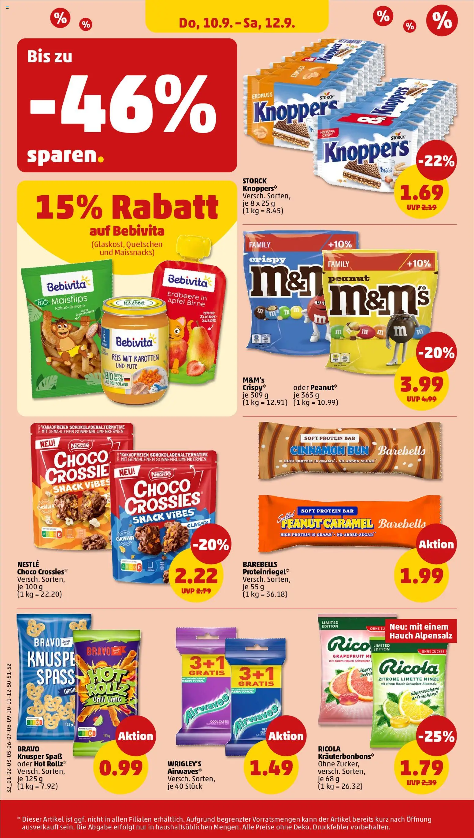 Vorschau von dem Prospekt des Geschäftes Penny, gültig ab dem 07.09.2026 - Äpfel, Reis, Zucker, Chili, Birne, Knoppers, Limette, M&M's