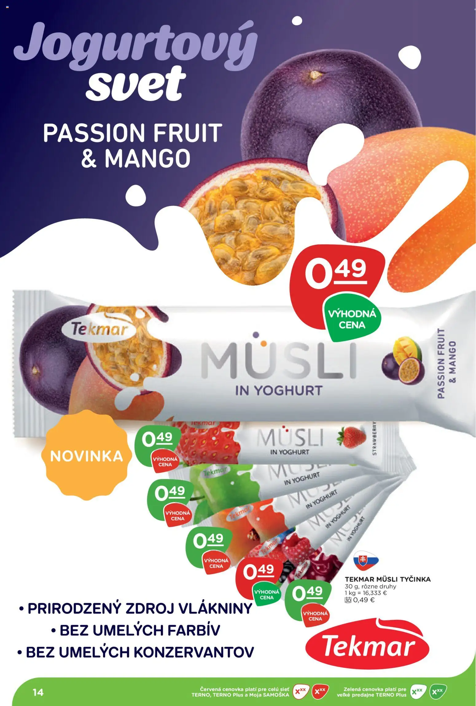 Náhľad Terno letáku platného od 10.09.2026 - Mango, Müsli, Müsli tyčinka