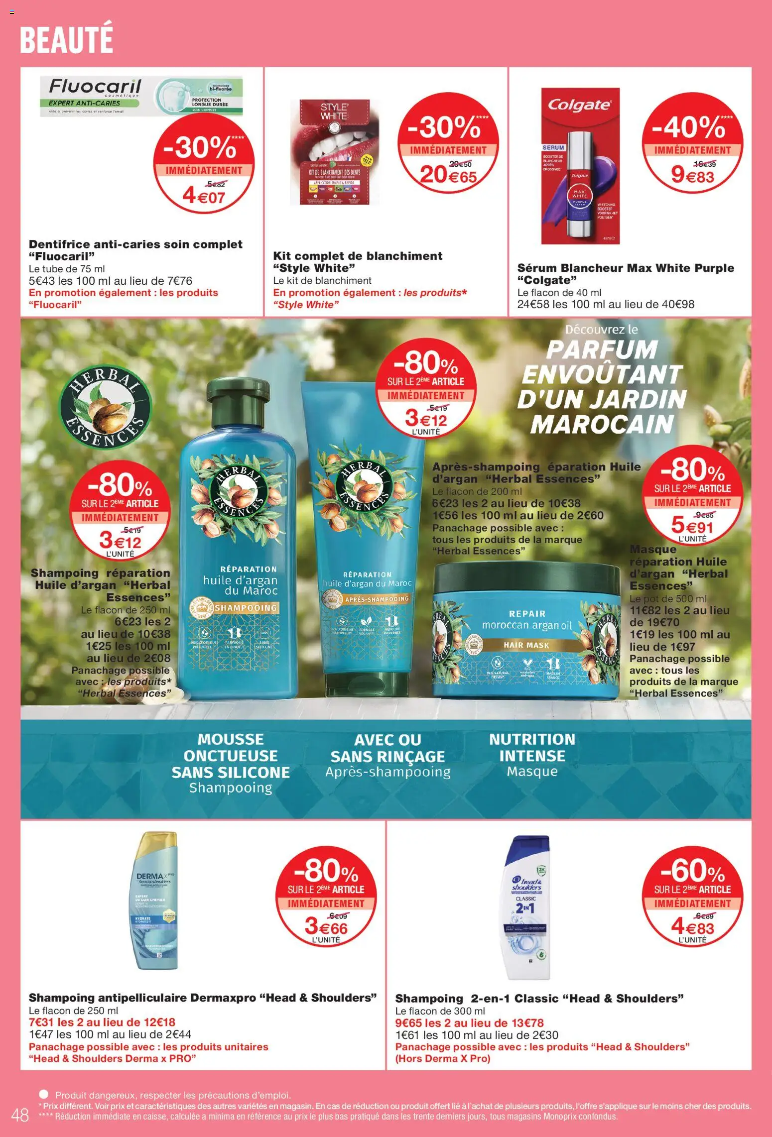 Prévisualisation de Monoprix catalogue du magasin Monoprix formulaire valide 08/09/2026 - Parfum, Shampoing, Mousse, Masque, Dentifrice, Huile, Serum, Huile d’argan