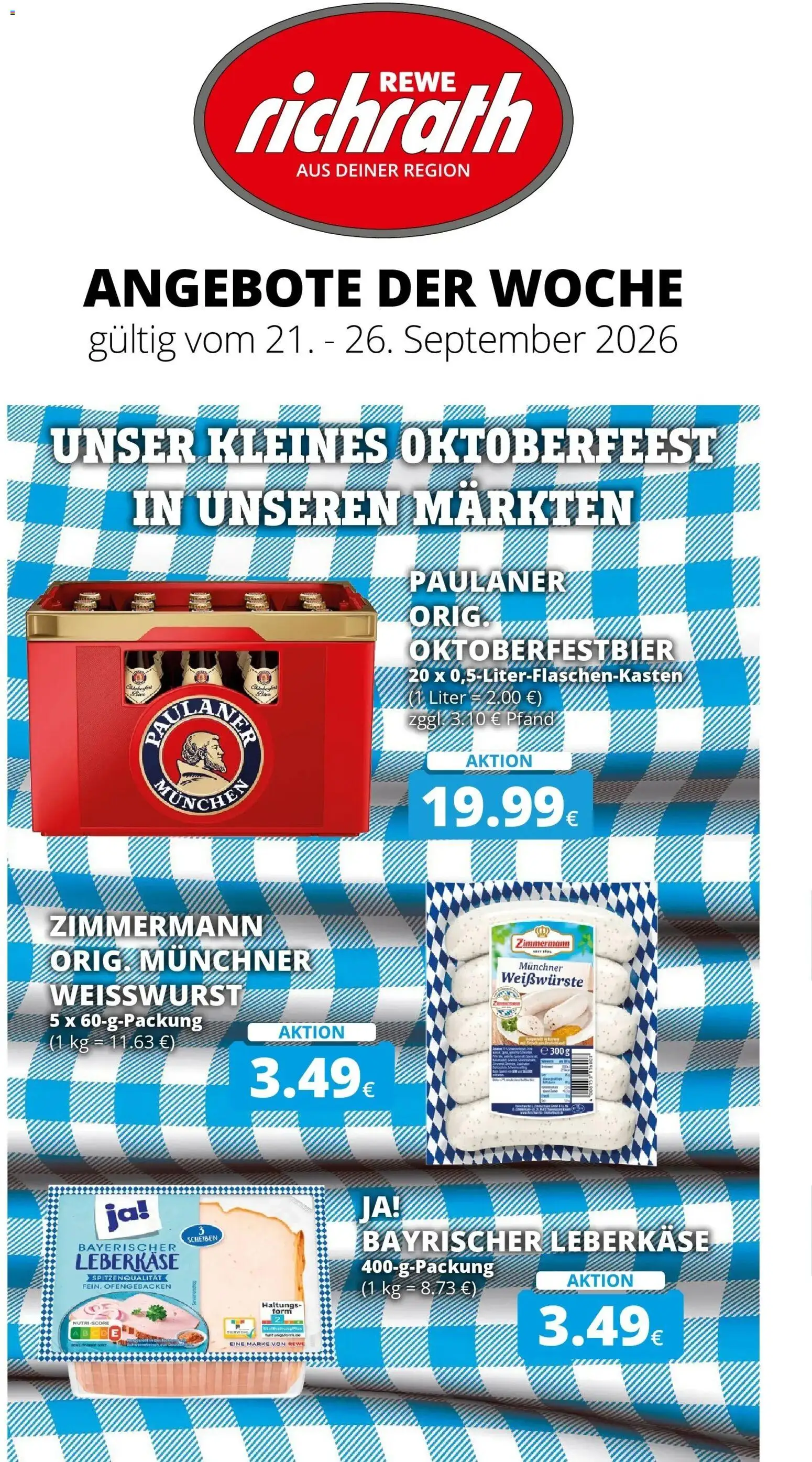 Vorschau von dem Prospekt des Geschäftes Rewe, gültig ab dem 21.09.2026