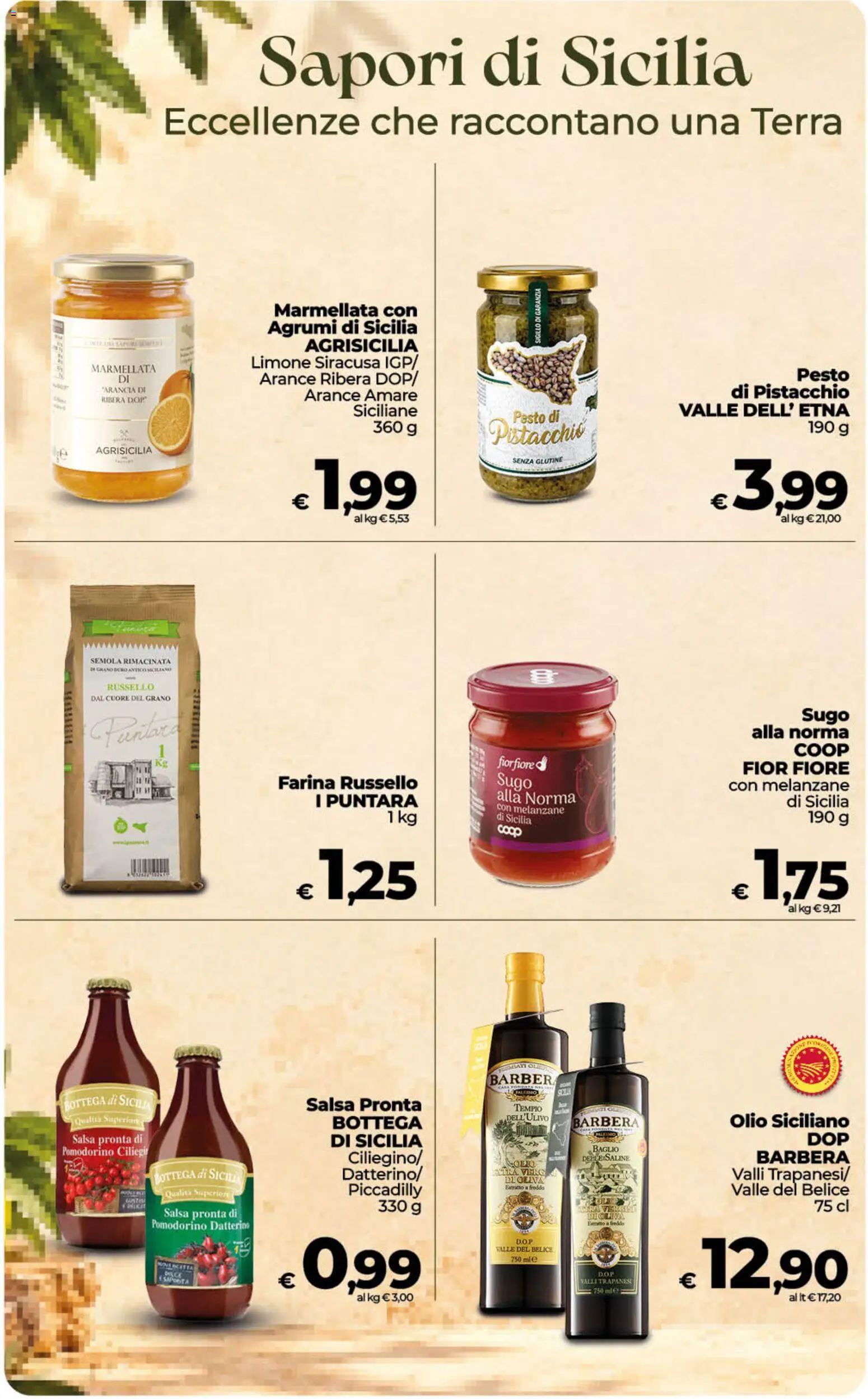 Anteprima dell'opuscolo COOP volantino Superstore Sicilia dal negozio COOP valido da 23/10/2026 - Senza glutine, Olio, Melanzane, Sugo, Arance, Marmellata, Salsa, Semola