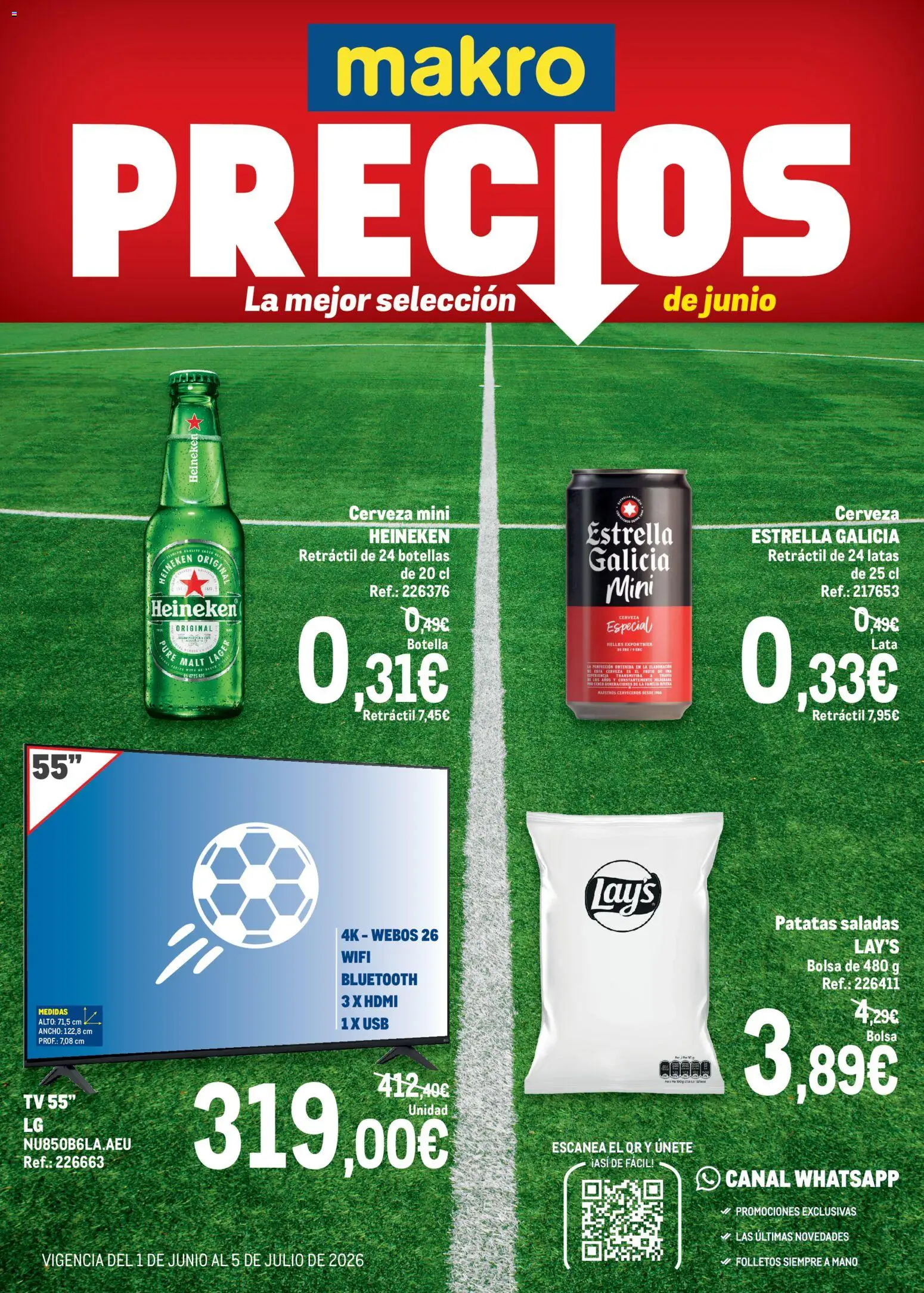 Vista previa del folleto de la tienda Makro válido desde el 01/06/2026 - Bolsa, Cerveza, Patatas, Heineken, USB, Cerveza Heineken