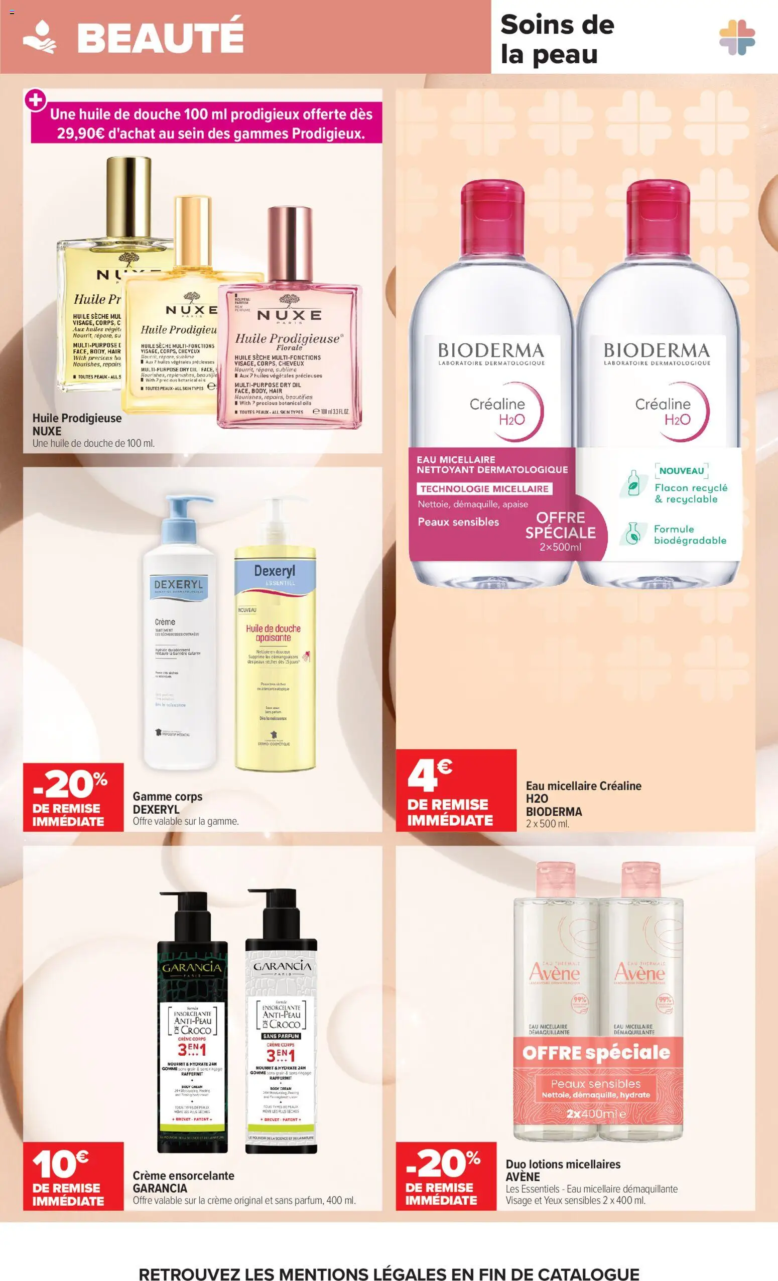 Prévisualisation de Carrefour Ma parapharmacie, soyez acteur de votre bien-être du magasin Carrefour formulaire valide 28/10/2026 - Parfum, Body, Avène, Douche, Crème, Huile, Eau micellaire, Eau thermale