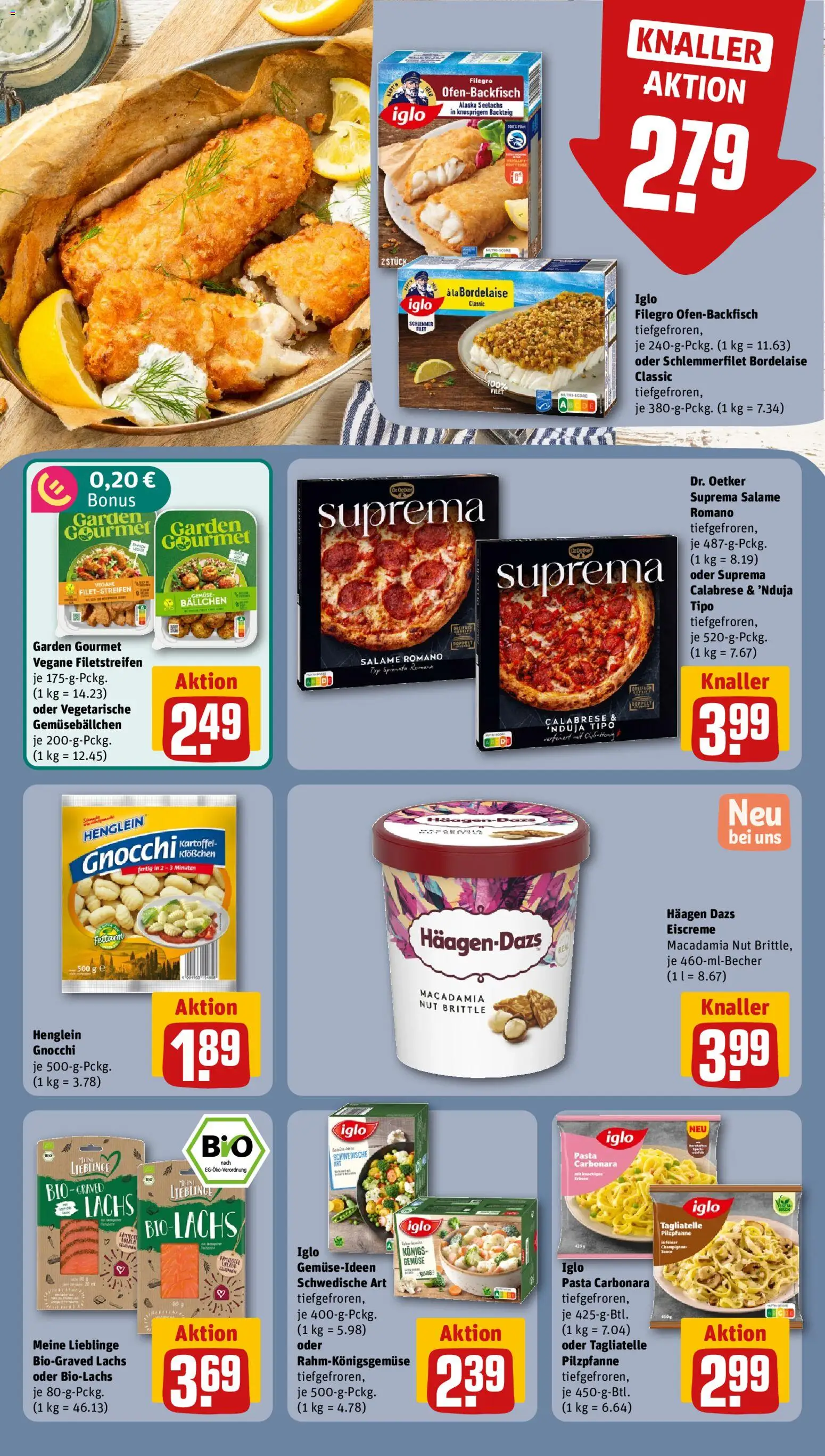 Vorschau von dem Prospekt des Geschäftes Rewe ihr Kaufpark, gültig ab dem 26.10.2026 - Pasta, Gnocchi, Gemüse, Lachs, Iglo, Fritteuse, Eiscreme, Haagen dazs