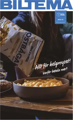 Förhandsgranska reklamblad Biltema erbjudanden dryck, snacks och godis från butik Biltema gäller från 21/08/2026