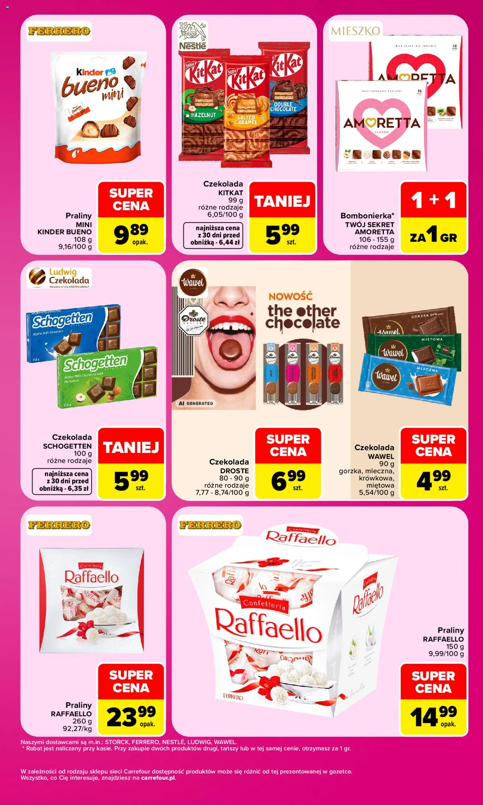 Pogląd gazetki "Carrefour gazetka - Dzień Nauczyciela" ze sklepu Carrefour ważnej od 12.10.2026 - Czekolada, Kinder Bueno, Raffaello, Praliny