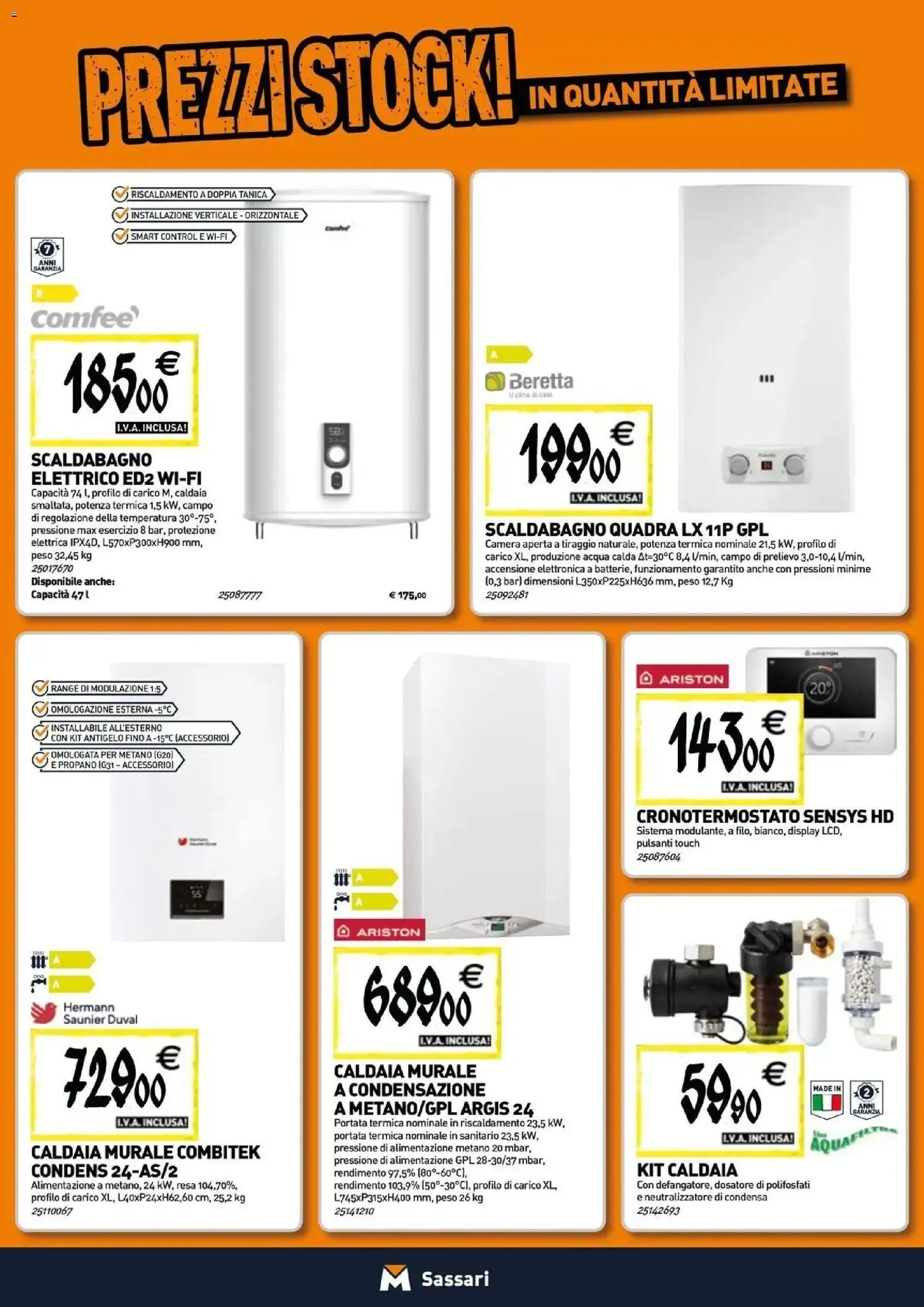 Anteprima dell'opuscolo TECNOMAT catalogo Sassari dal negozio TECNOMAT valido da 29/10/2026 - Acqua, Caldaia, Scaldabagno, Tanica
