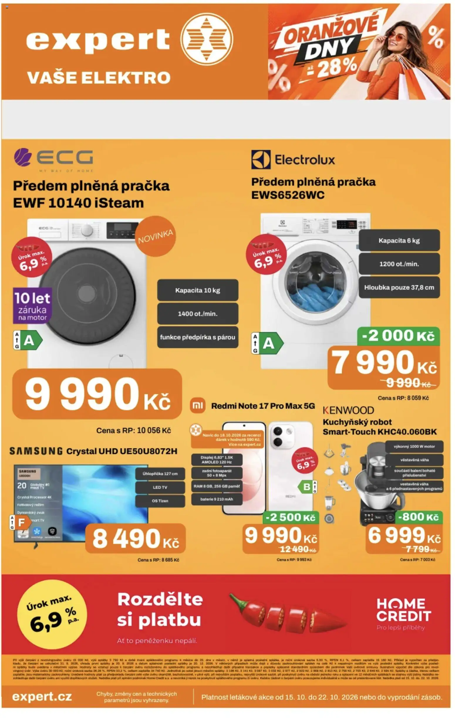 Náhled nabídky: Expert elektro Expert elektro leták platný od 15.10.2026 - Samsung, Pračka, Elektro, Fotoaparát, Robot, Váha, Baterie, LED