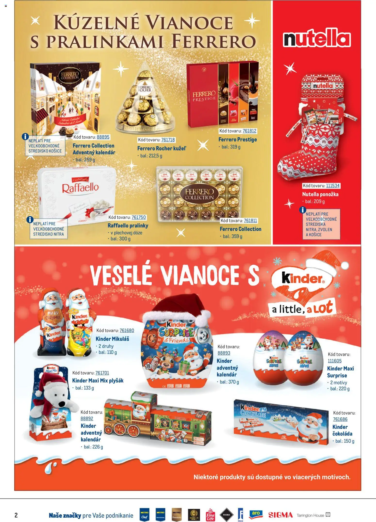 Náhľad Metro letáku platného od 07.10.2026 - Čokoláda, Adventný kalendár, Kinder, Nutella, Raffaello, Ferrero Rocher, Kinder Surprise