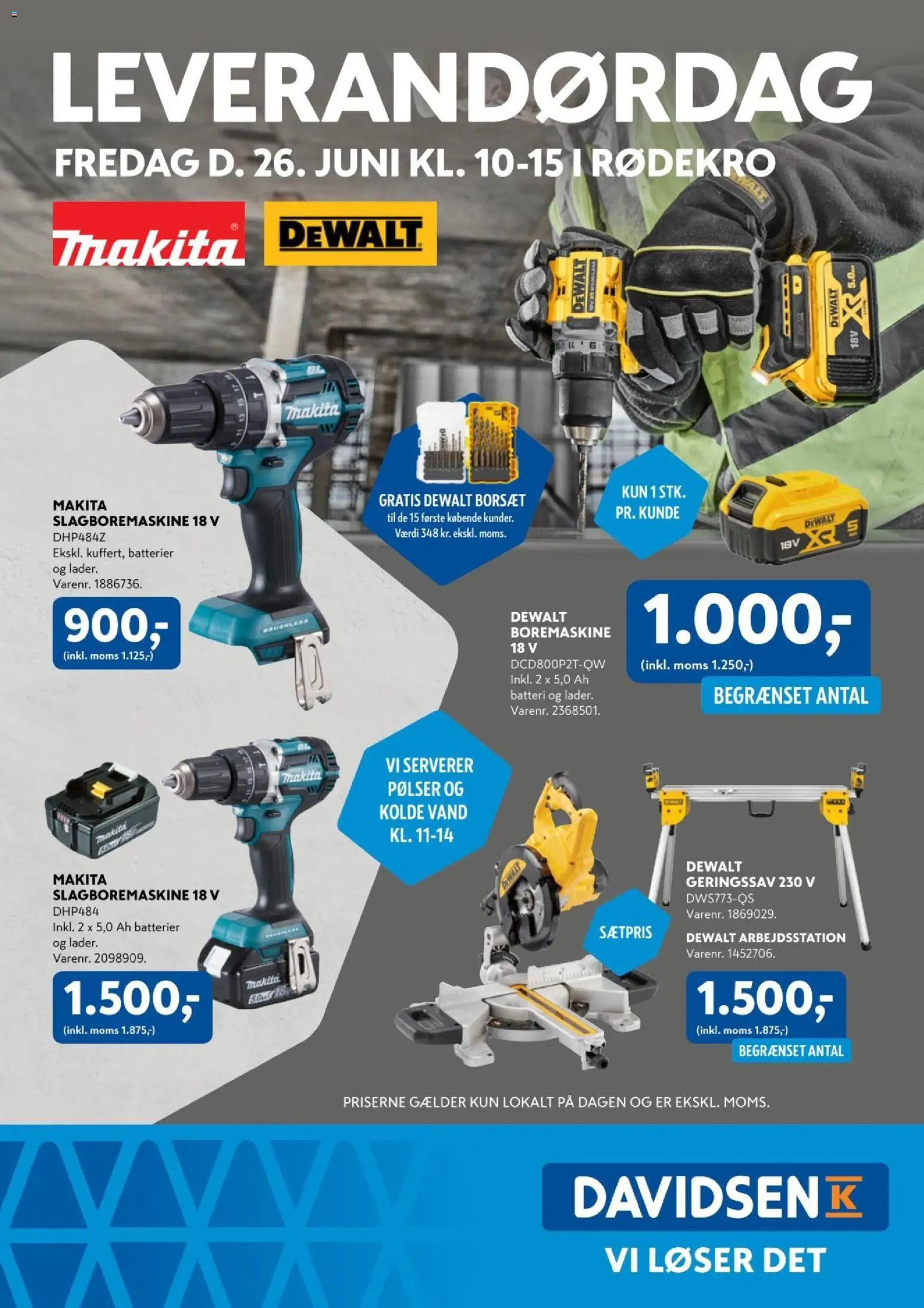 Eksempel på tilbudsavis Davidsen - Leverandørdag Makita-Dewalt Rødekro fra butik Davidsen gyldig fra 26/06/2026