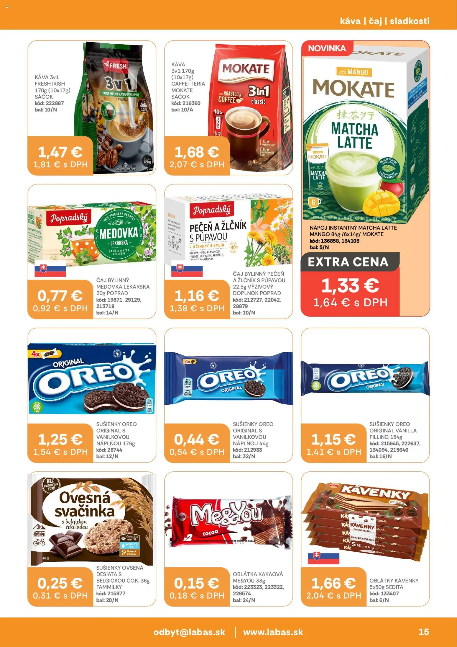 Náhľad Labaš letáku platného od 11.09.2026 - Mango, Káva, Matcha, Pečeň, Čaj, Oreo, Sušienky, Oblátky