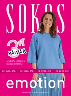 Kaupan Sokos Sokos Emotion 3plus1 kuvasto syksy 2026 esikatselu, voimassa 23/09/2026