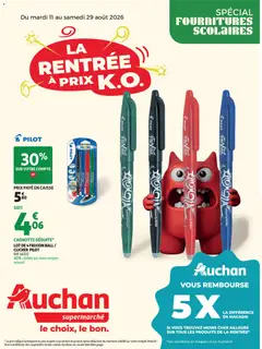 Voorbeeld van Auchan Rentrée scolaire supers van winkel Auchan geldig vanaf 11/08/2026