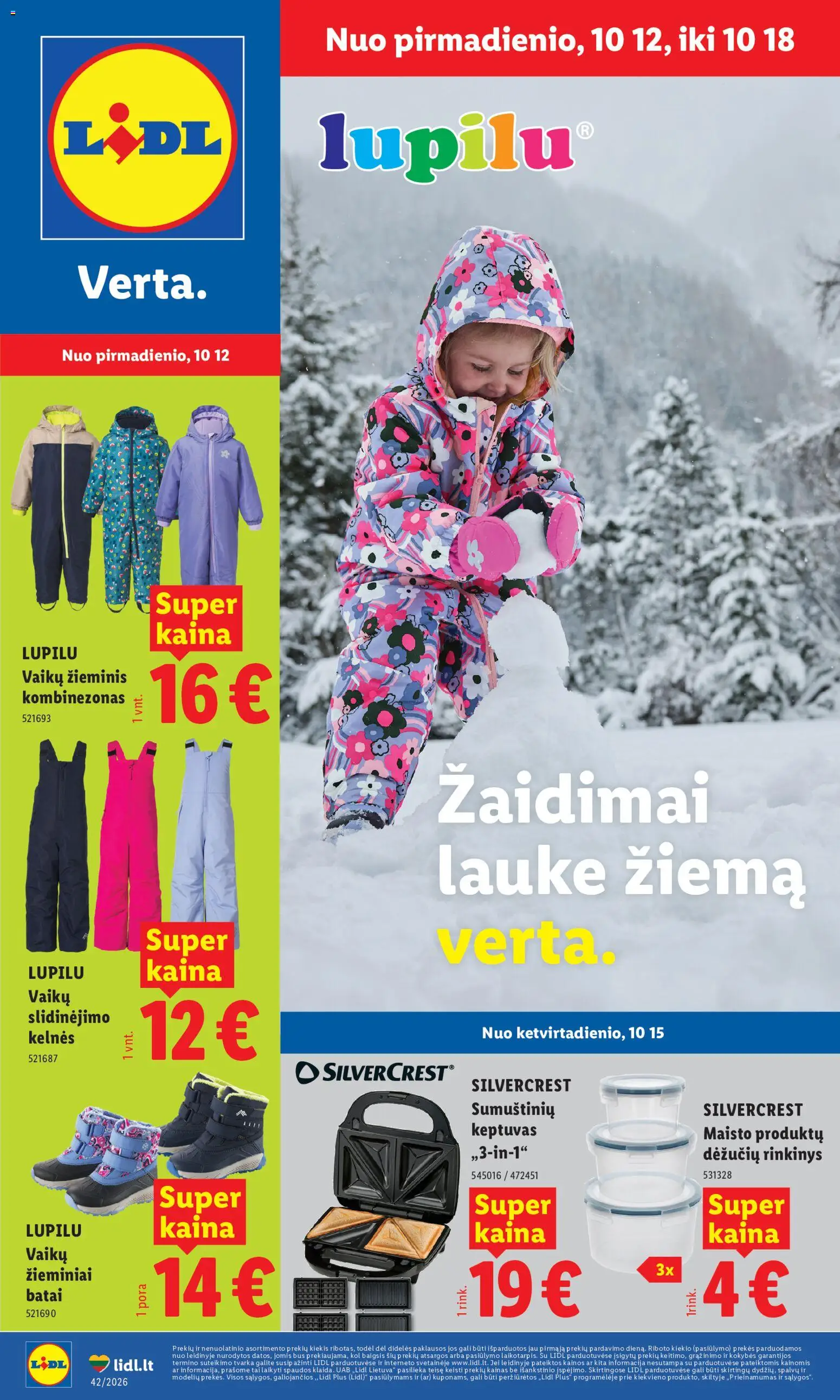 LIDL parduotuvės leidinio LIDL leidinys - Ne maisto prekių pasiūlymai galiojančio nuo 2026.10.12 peržiūra - Kelnes, Kombinezonas