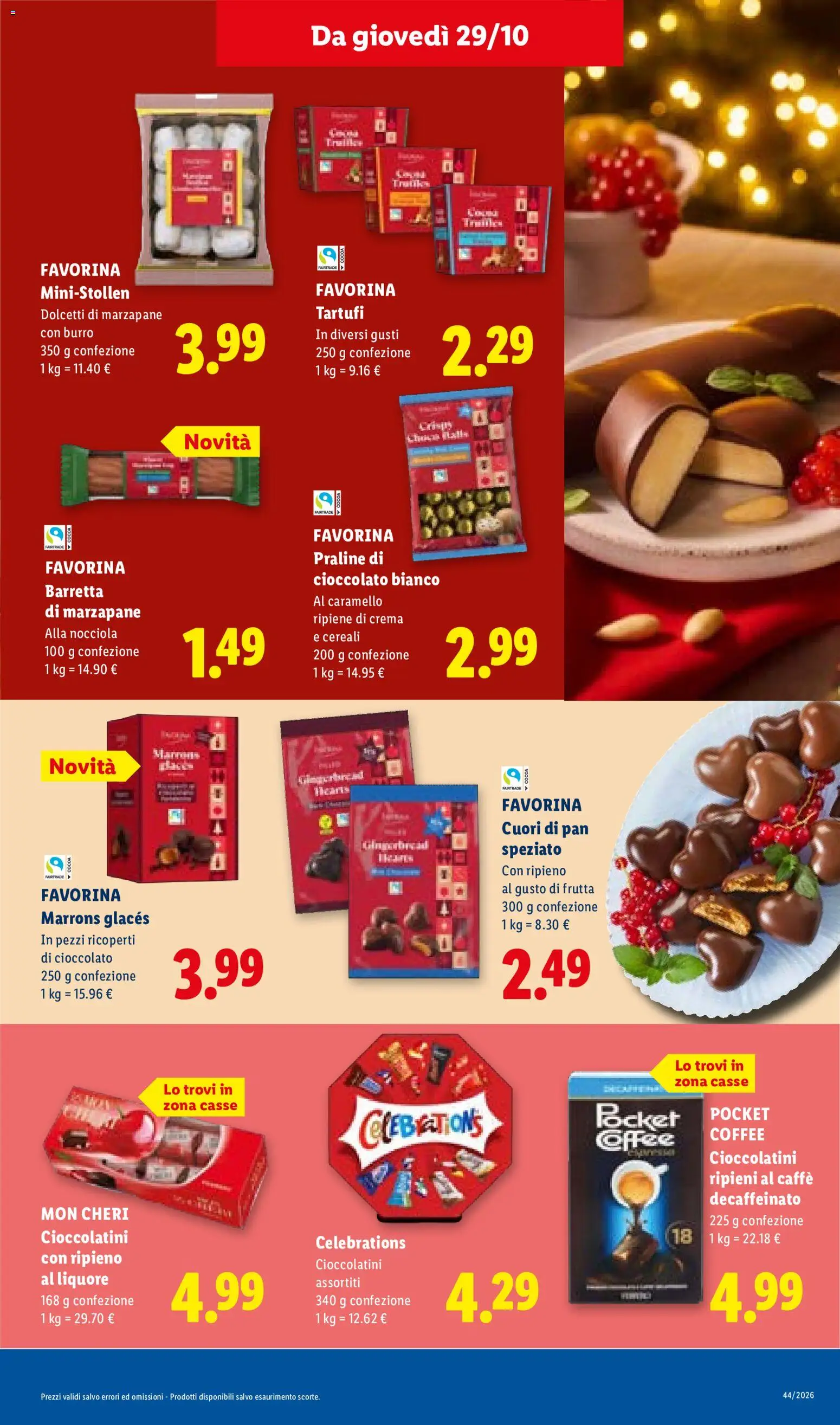 Anteprima dell'opuscolo Lidl volantino Sicilia dal negozio Lidl valido da 29/10/2026 - Crema, Cioccolato, Cereali, Burro, Cioccolatini, Caffè decaffeinato, Cioccolato bianco, Barretta