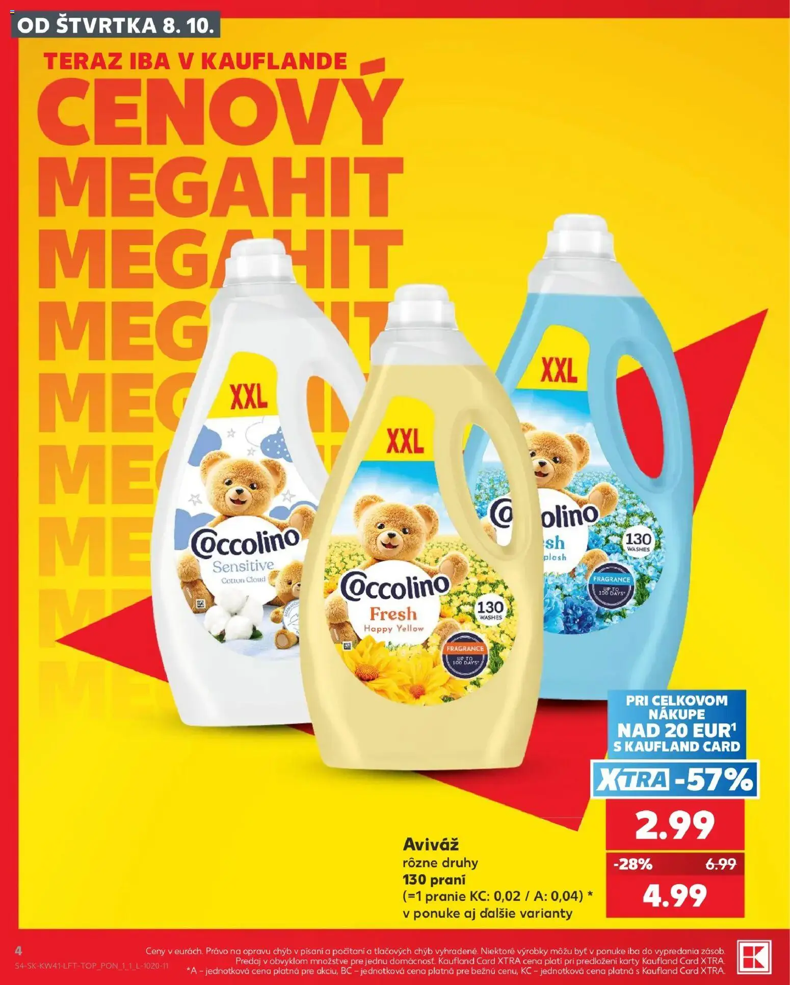 Náhľad Kaufland letáku platného od 08.10.2026 - Coccolino, Aviváž