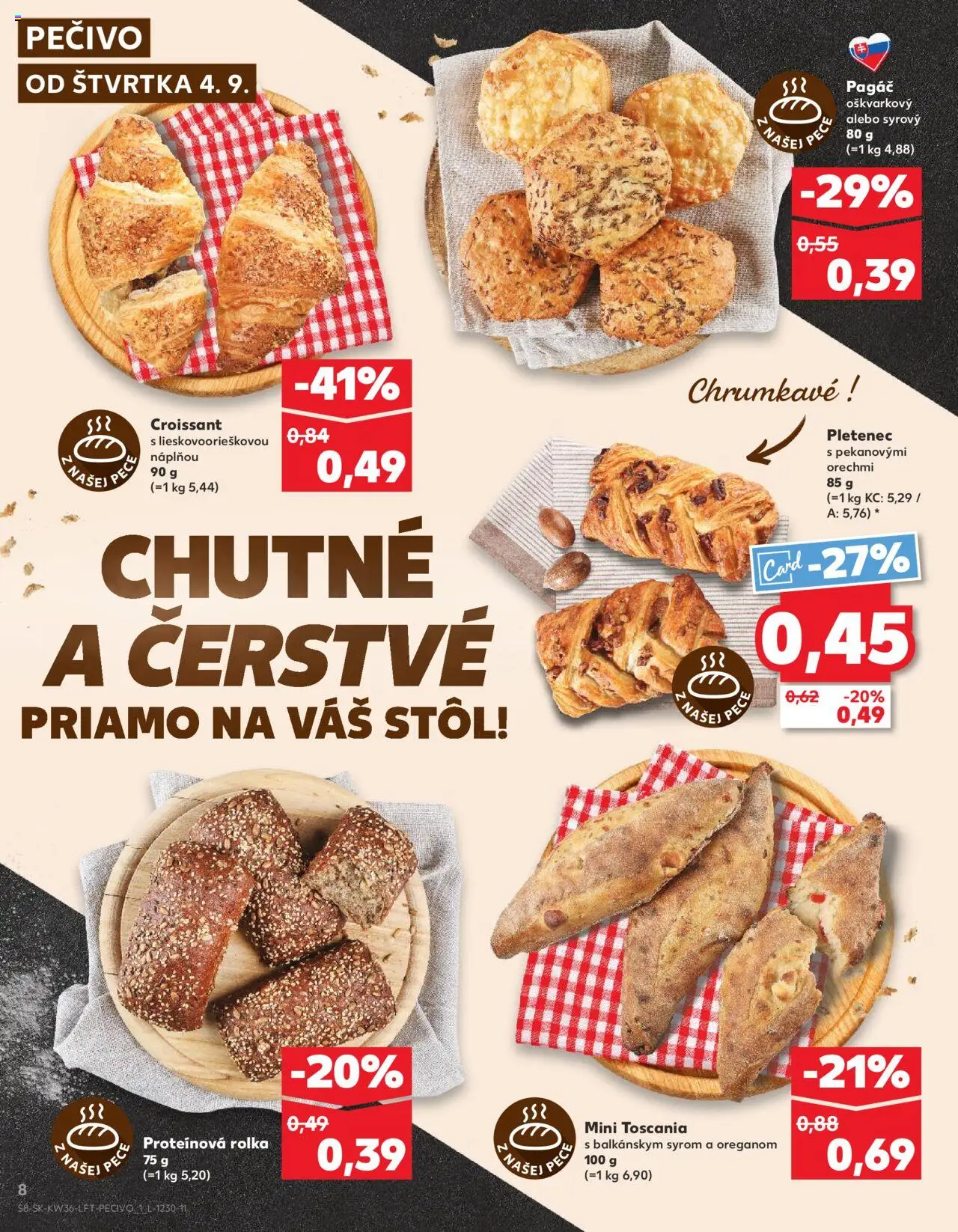 Náhľad Kaufland letáku platného od 04.09.2025 - Croissant, Stôl, Pec