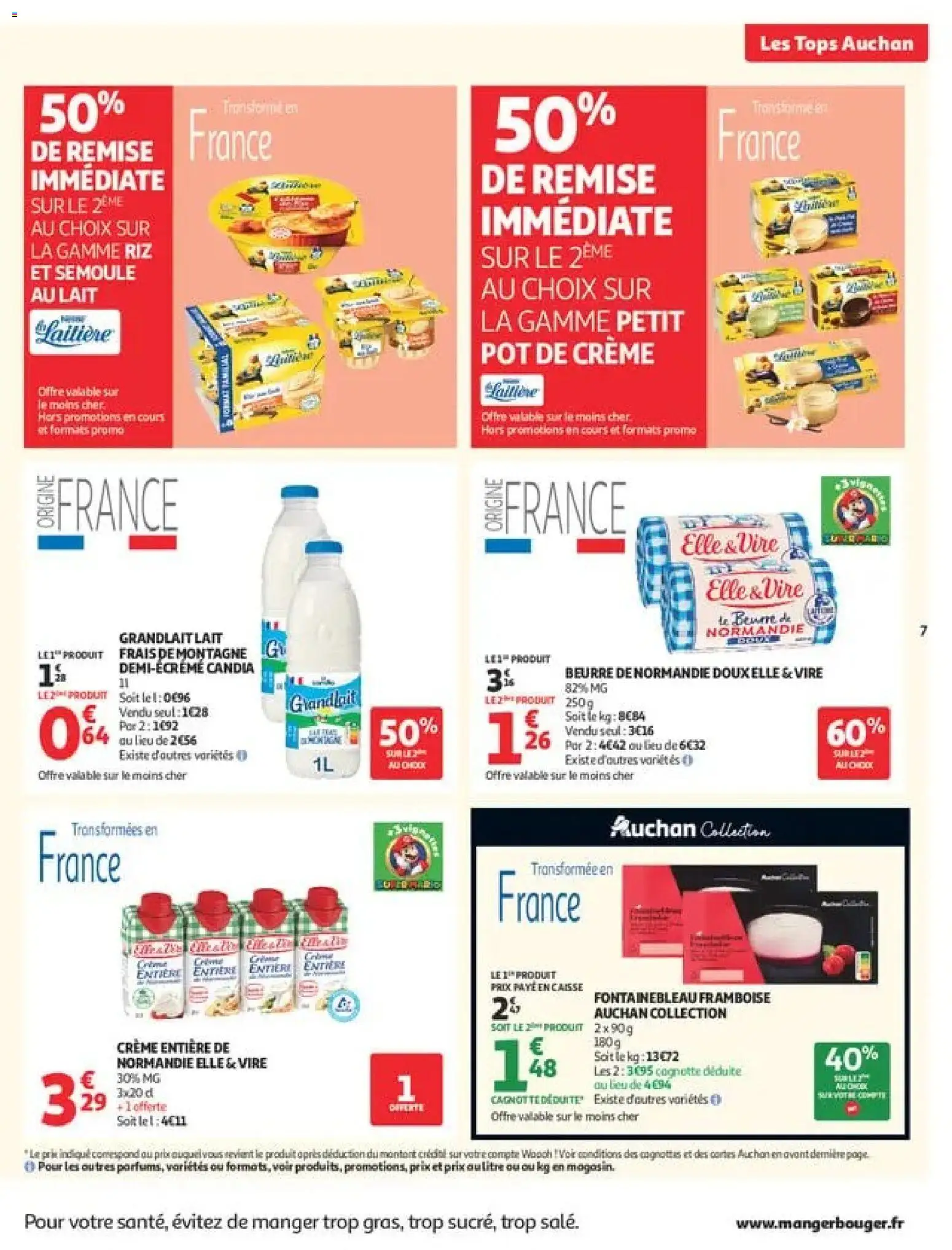 Prévisualisation de Auchan Tops rentrée supers du magasin Auchan formulaire valide 01/09/2026 - Dessert, Lait, Beurre, Framboise, Riz, Crème, Semoule, Candia