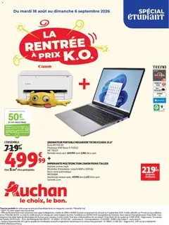 Prévisualisation de Auchan Promos rentrée étudiants du magasin Auchan formulaire valide 18/08/2026