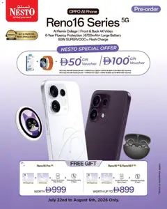 Preview of the catalogue Nesto catalogue Sale On OPPO Reno16 Series of store Nesto valid from 22 Jul, 2026