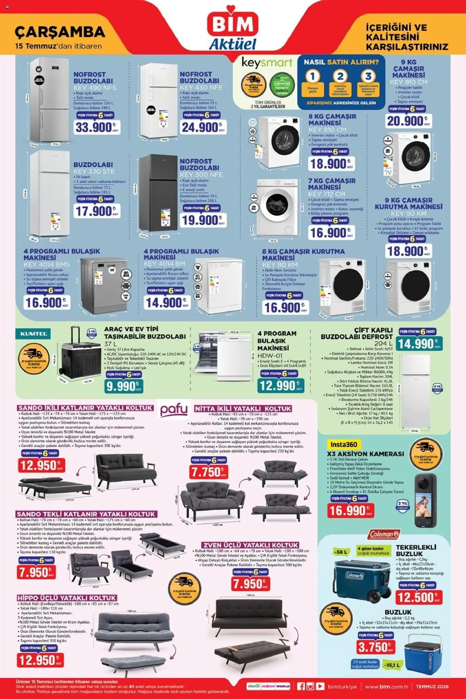 BİM BİM - Katalog Çarşamba 15.07.2026 - Broşürünün önizlemesi