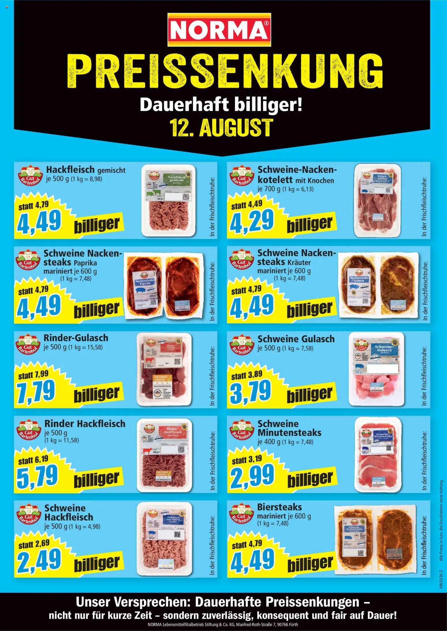 Vorschau von dem Prospekt des Geschäftes Norma, gültig ab dem 14.09.2026 - Gulasch, Hackfleisch, Paprika, Rindergulasch, Schweinenacken, Nackensteaks