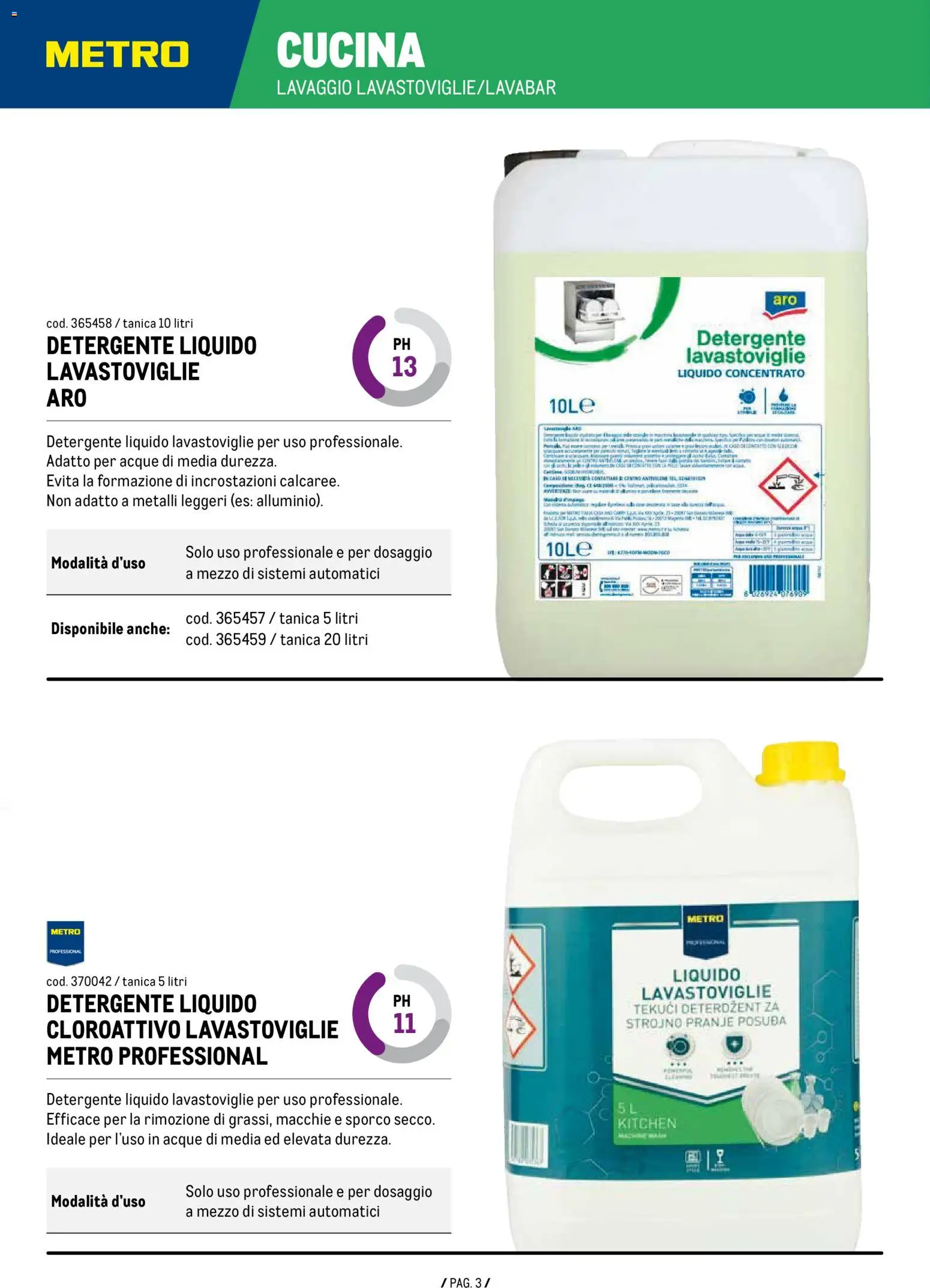 Anteprima dell'opuscolo Volantino Detergenza dal negozio Metro valido da 07/01/2026 - Cestino, Lavastoviglie, Detergente, Tanica