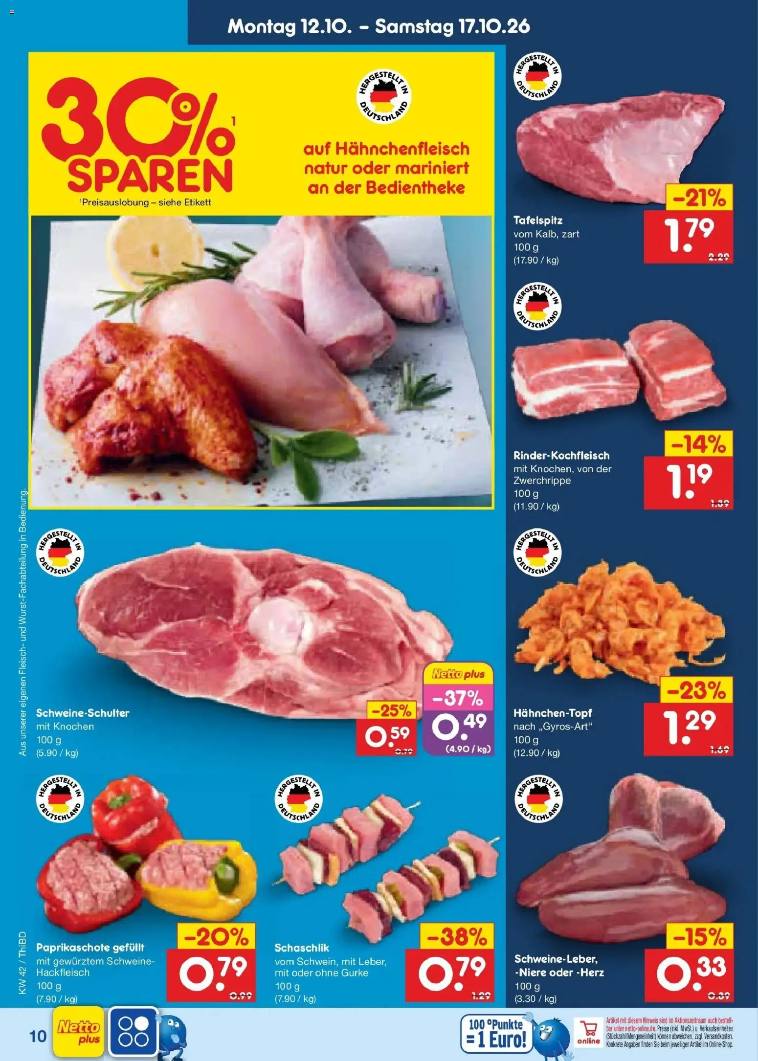 Vorschau von dem Prospekt des Geschäftes Netto Marken-Discount, gültig ab dem 12.10.2026 - Tafelspitz, Fleisch, Hackfleisch