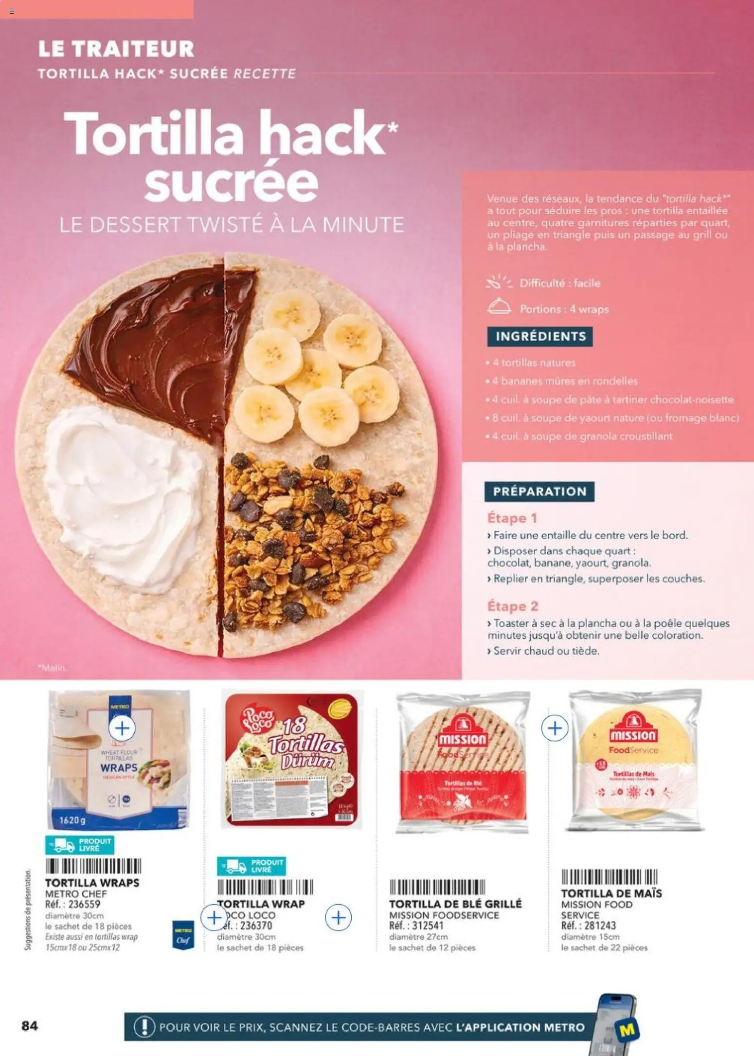Prévisualisation de METRO - Restauration rapide du magasin METRO formulaire valide 14/04/2026 - Fromage, Tortilla, Tortillas, Mais, Grill, Pâte à tartiner, Ingrédients, Tortilla Wraps