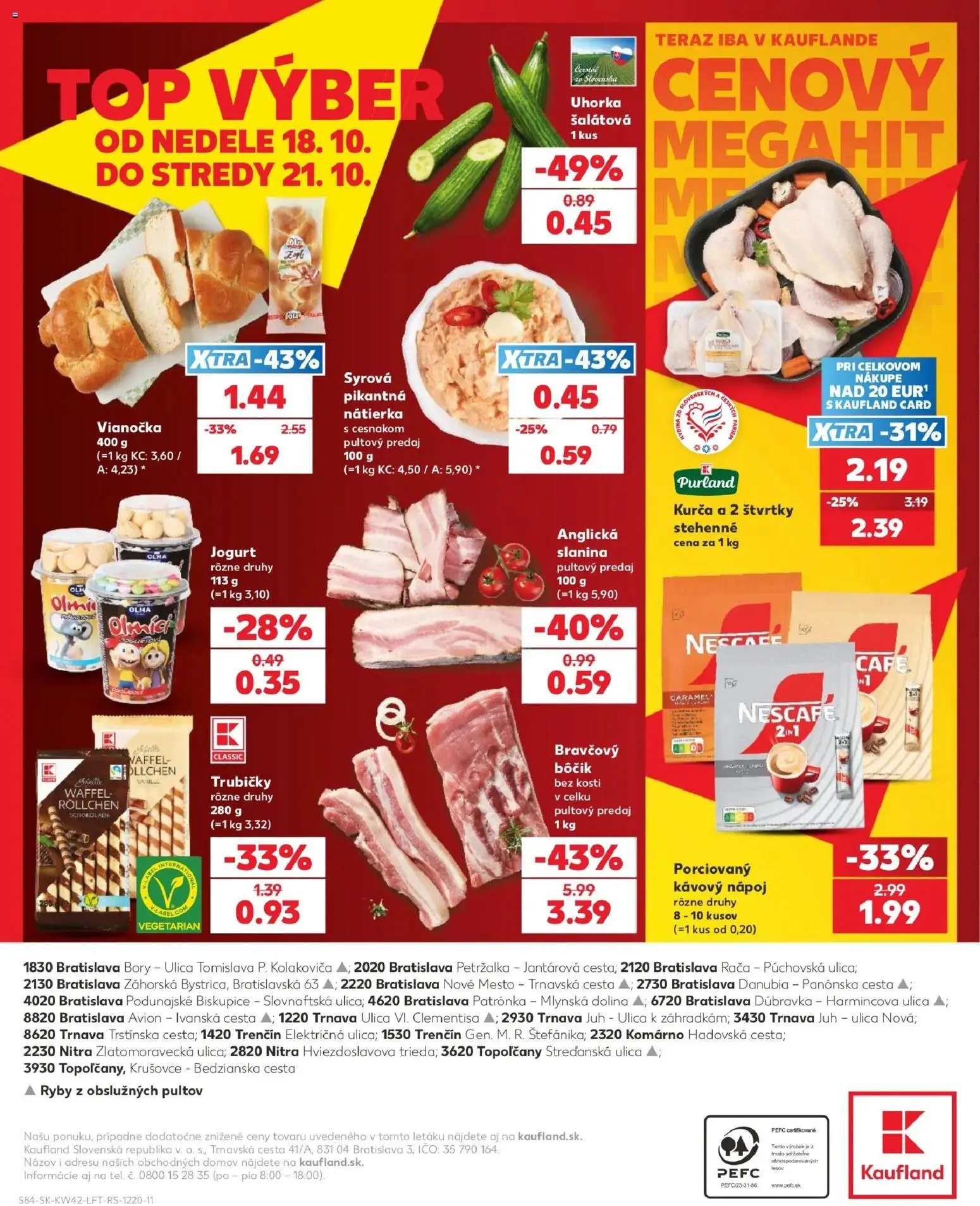 Náhľad Kaufland letáku platného od 15.10.2026 - Ryby, Jogurt, Slanina, Uhorka, Trubičky, Bôčik, Nátierka, Kurča