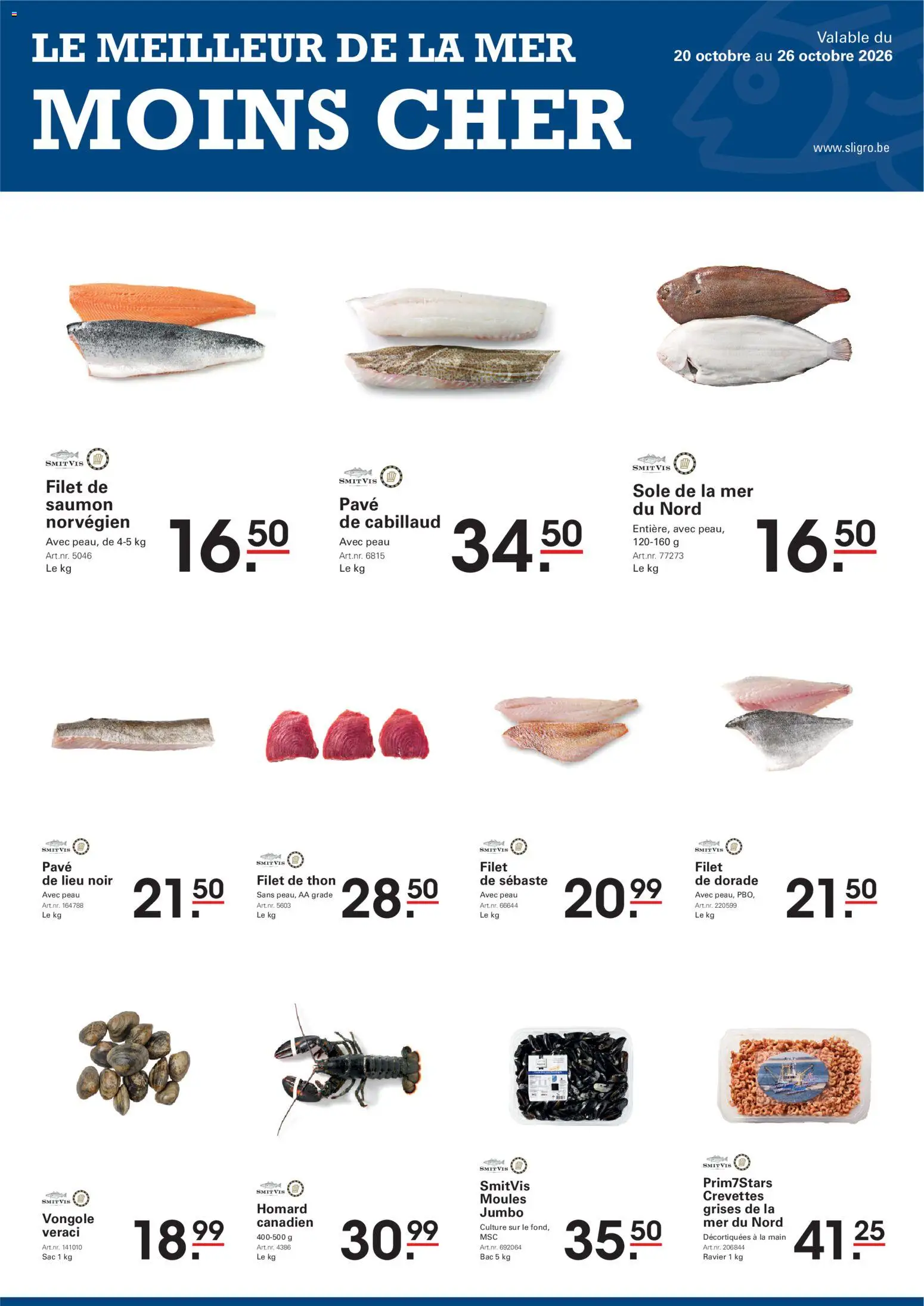 Voorbeeld van Sligro Publicité van winkel Sligro geldig vanaf 29/09/2026 - La, Vis, Filet