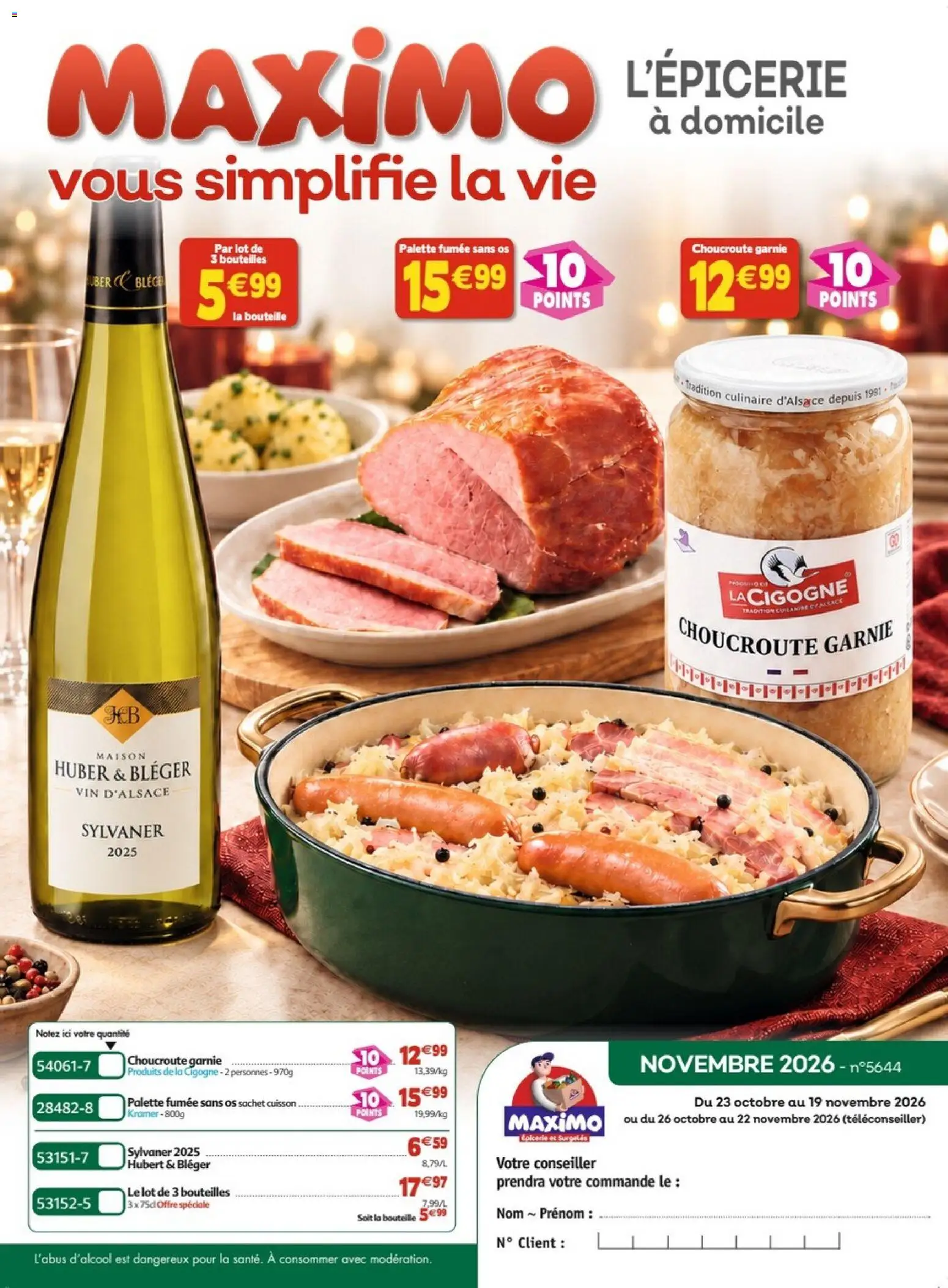 Prévisualisation de Maximo catalogue epicerie du magasin Maximo formulaire valide 26/10/2026 - Vin, Choucroute, Bouteille