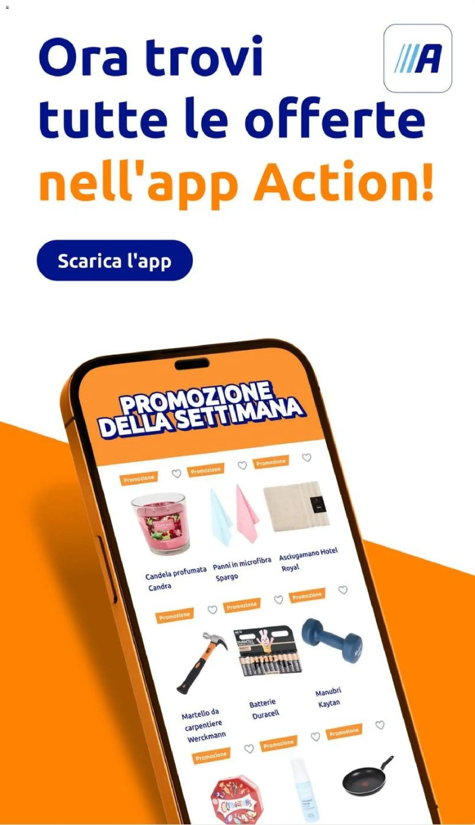 Anteprima dell'opuscolo Action volantino dal negozio Action valido da 28/10/2026 - Candela, Martello, Asciugamano, Batterie, Panni