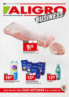Vorschau des Merkblatts Aligro aktionen Business Schlieren, Gossau SG, Frauenfeld, Rapperswil-Jona, Sargans, Bern vom Shop Aligro gültig von 13.07.2026 bis 18.07.2026