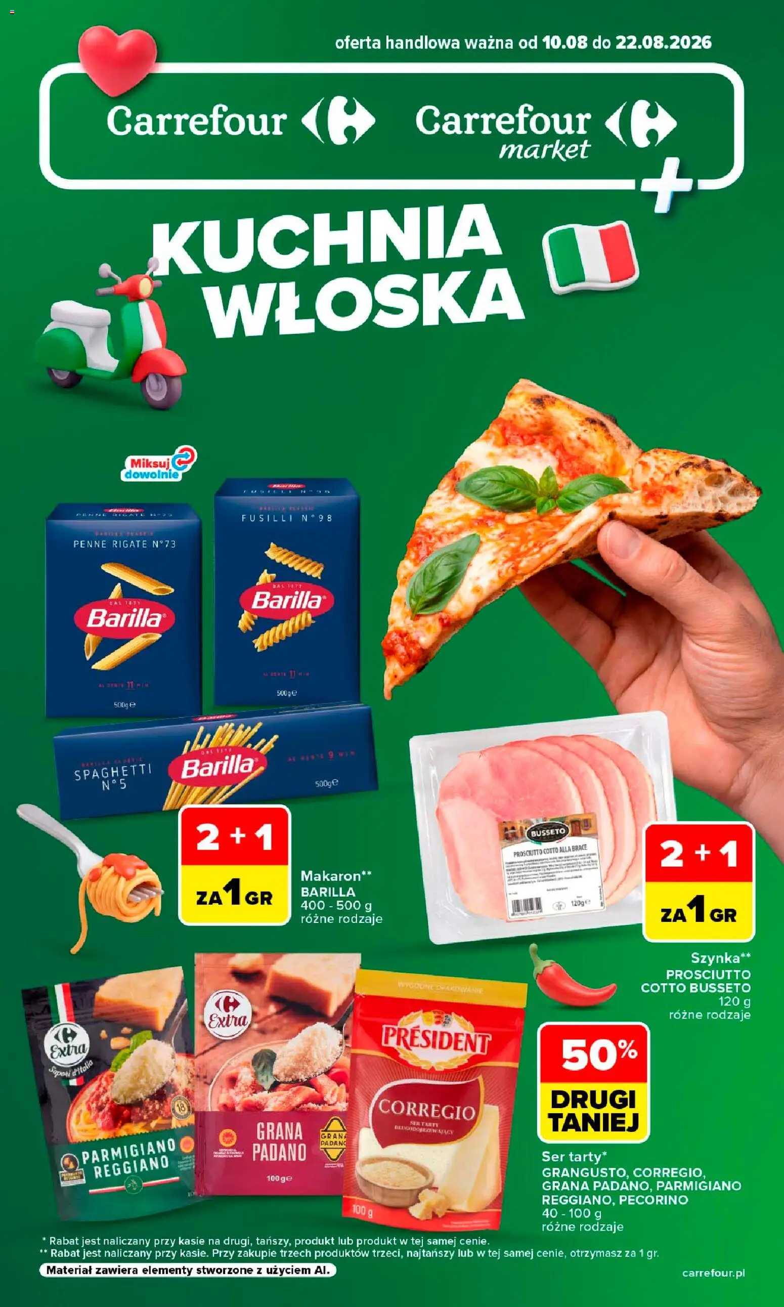 Pogląd gazetki "Carrefour gazetka - Kuchnia wloska" ze sklepu Carrefour ważnej od 10.08.2026