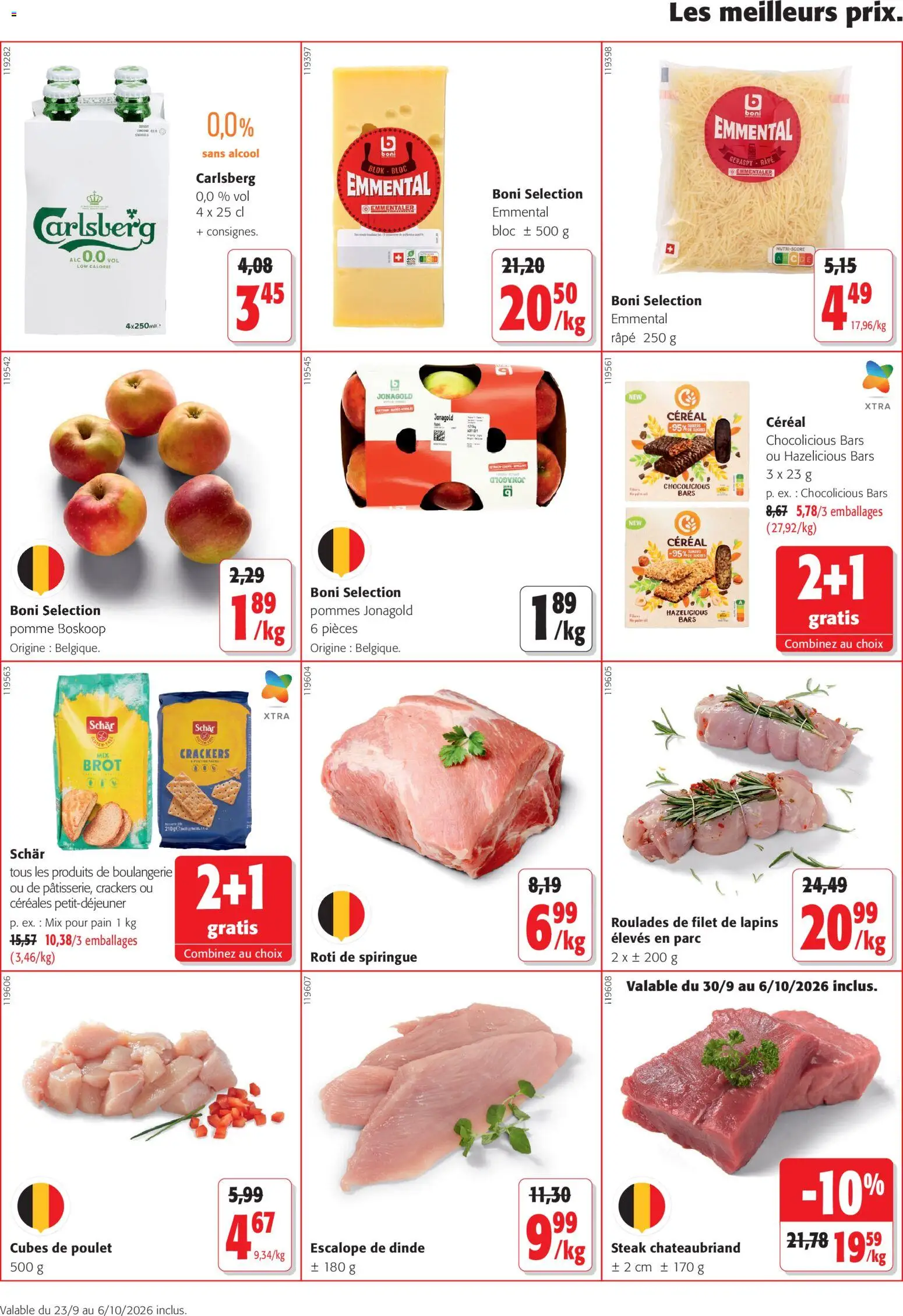 Prévisualisation de Colruyt Toutes les offres du magasin Colruyt formulaire valide 23/09/2026 - Poulet, Steak, Dinde, Céréales, Crackers, Carlsberg, Râpe, Alcool