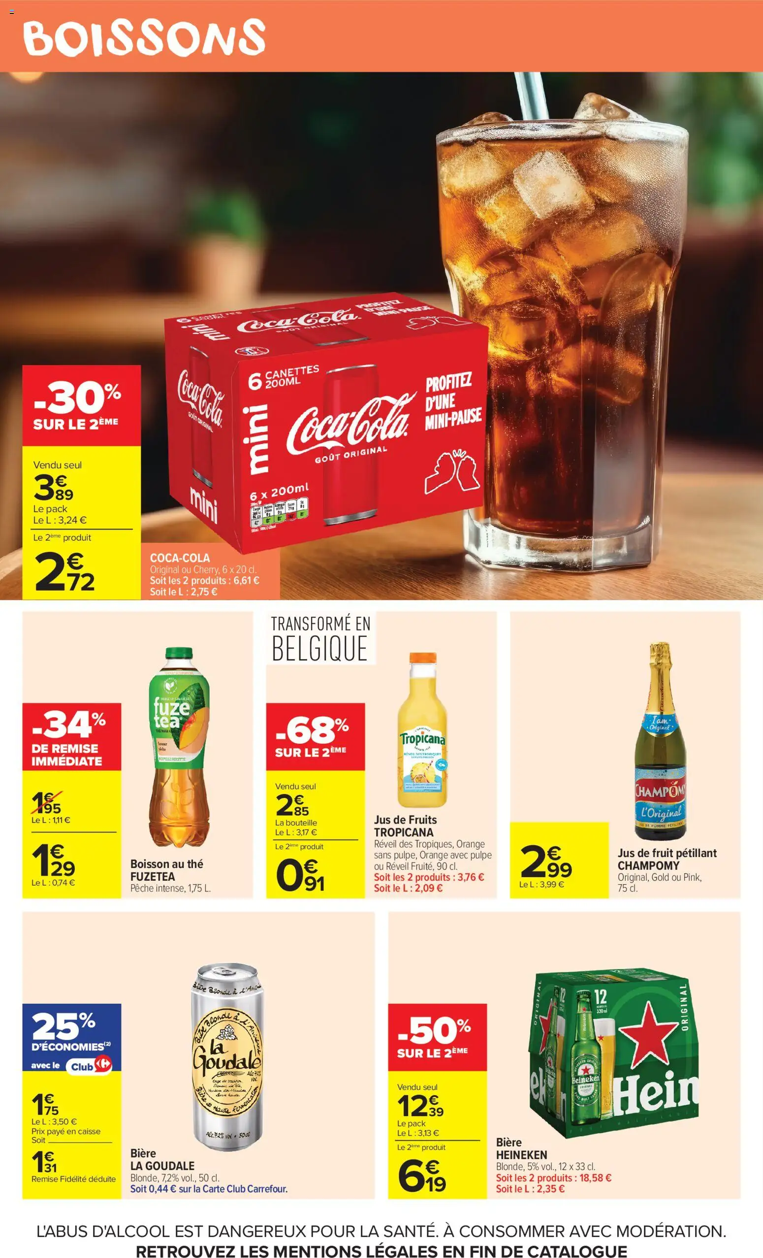 Prévisualisation de Carrefour Market catalogue du magasin Carrefour Market formulaire valide 27/10/2026 - Orange, Fruits, Bière, Réveil, Heineken, Coca, Jus de fruits, Bière blonde