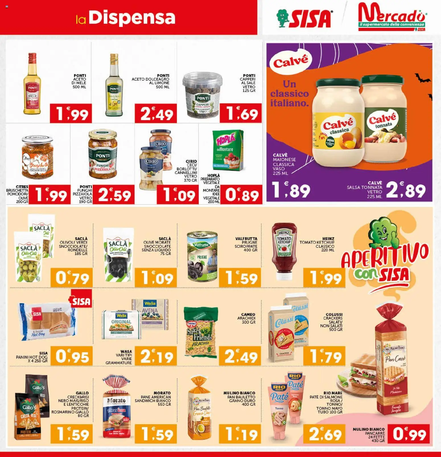 Anteprima dell'opuscolo SISA volantino Mercadò dal negozio SISA valido da 29/10/2026 - Pane, Limone, Funghi, Tonno, Prugne, Ketchup, Mele, Salsa