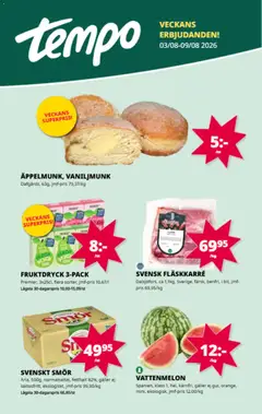 Förhandsgranska reklamblad Tempo erbjudanden från butik Tempo gäller från 03/08/2026