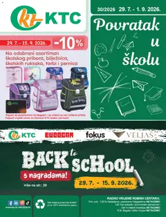 Pregled letka KTC - Katalog sve za školu trgovine KTC vrijedi od 29.07.2026