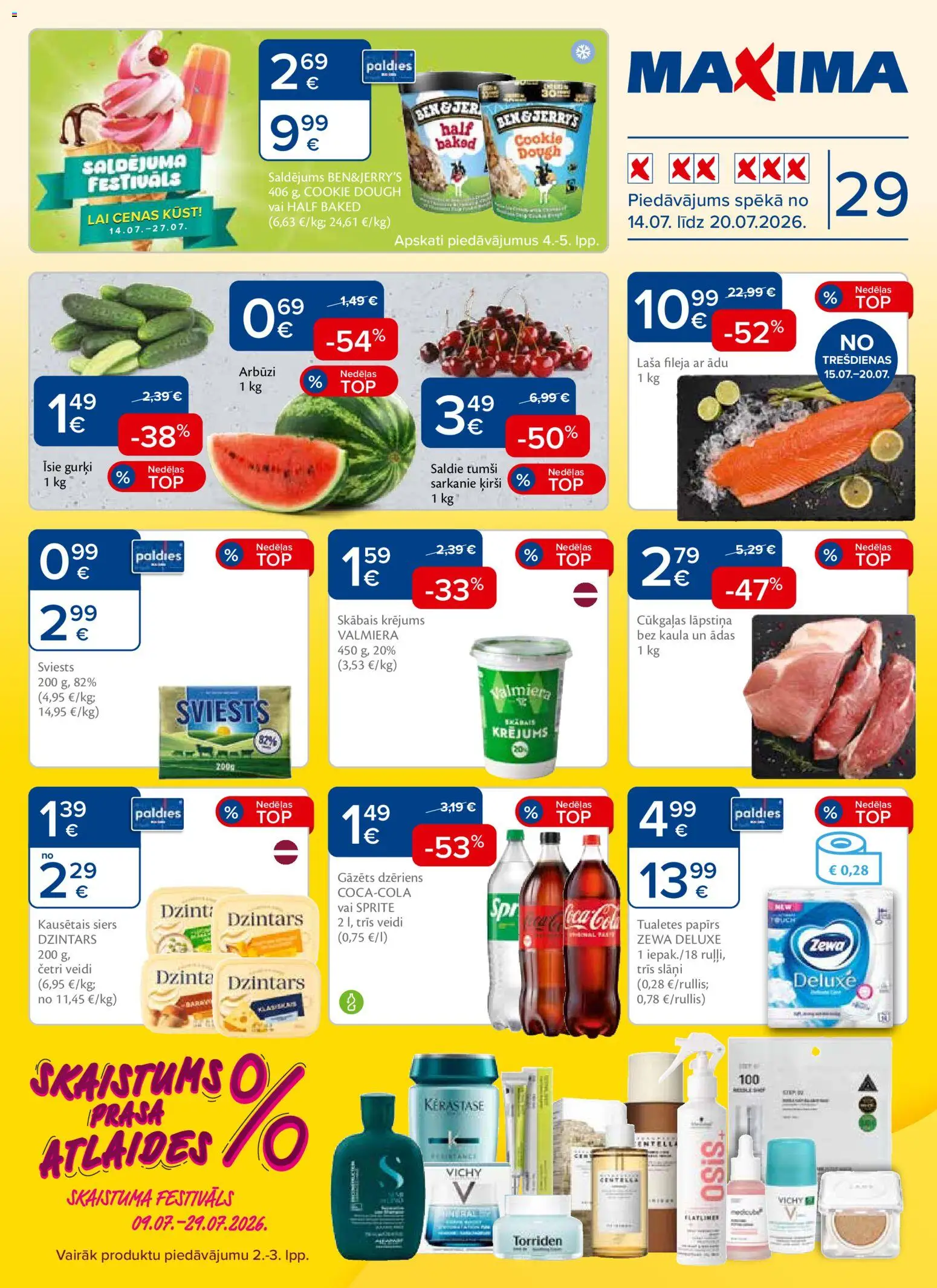 Skatīt Maxima akciju bukletu, derīgs no 14.07.2026.
