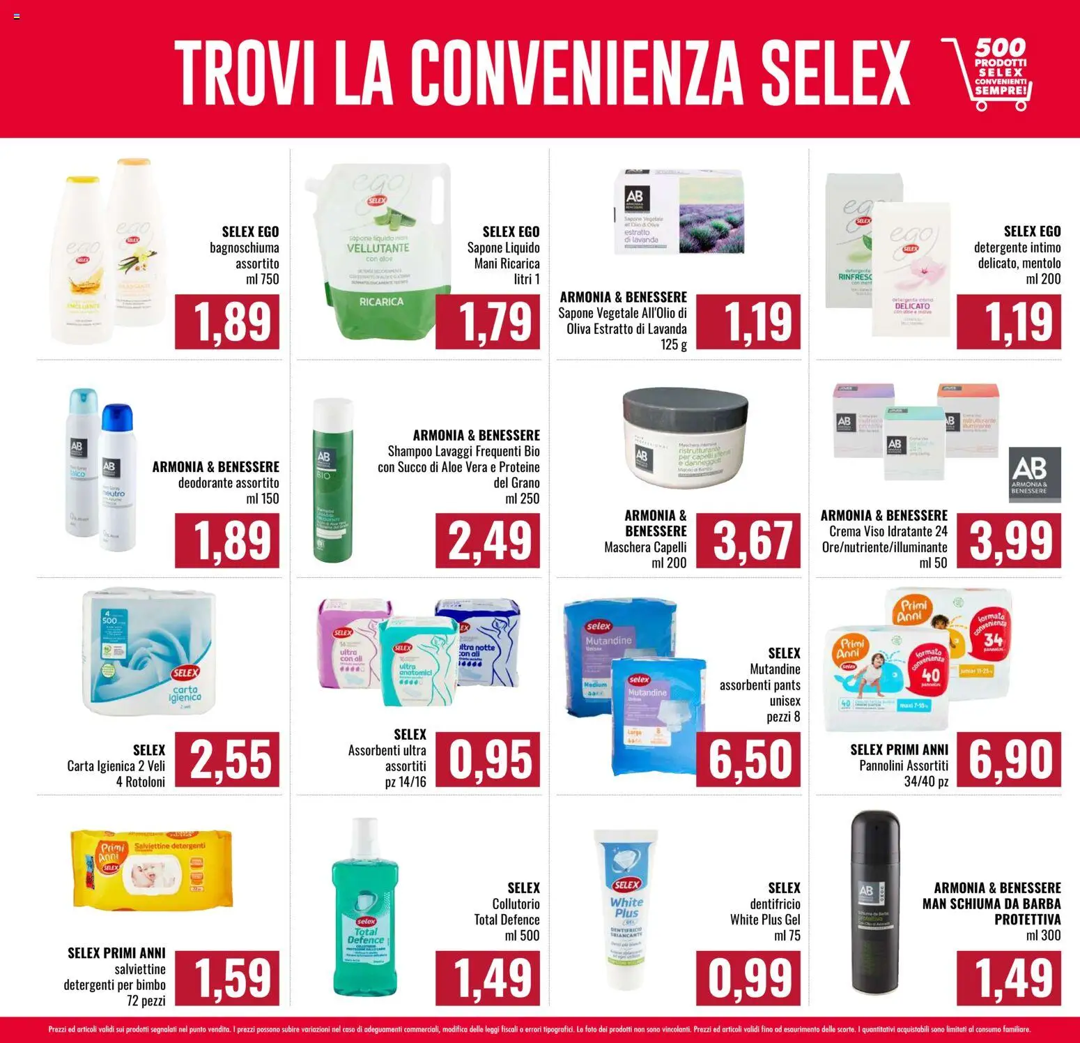 Anteprima dell'opuscolo Famila volantino Spesa Difesa dal negozio Famila valido da 08/10/2026 - Collutorio, Intimo, Crema viso, Assorbenti, Pannolini, Dentifricio, Schiuma da barba, Mutandine