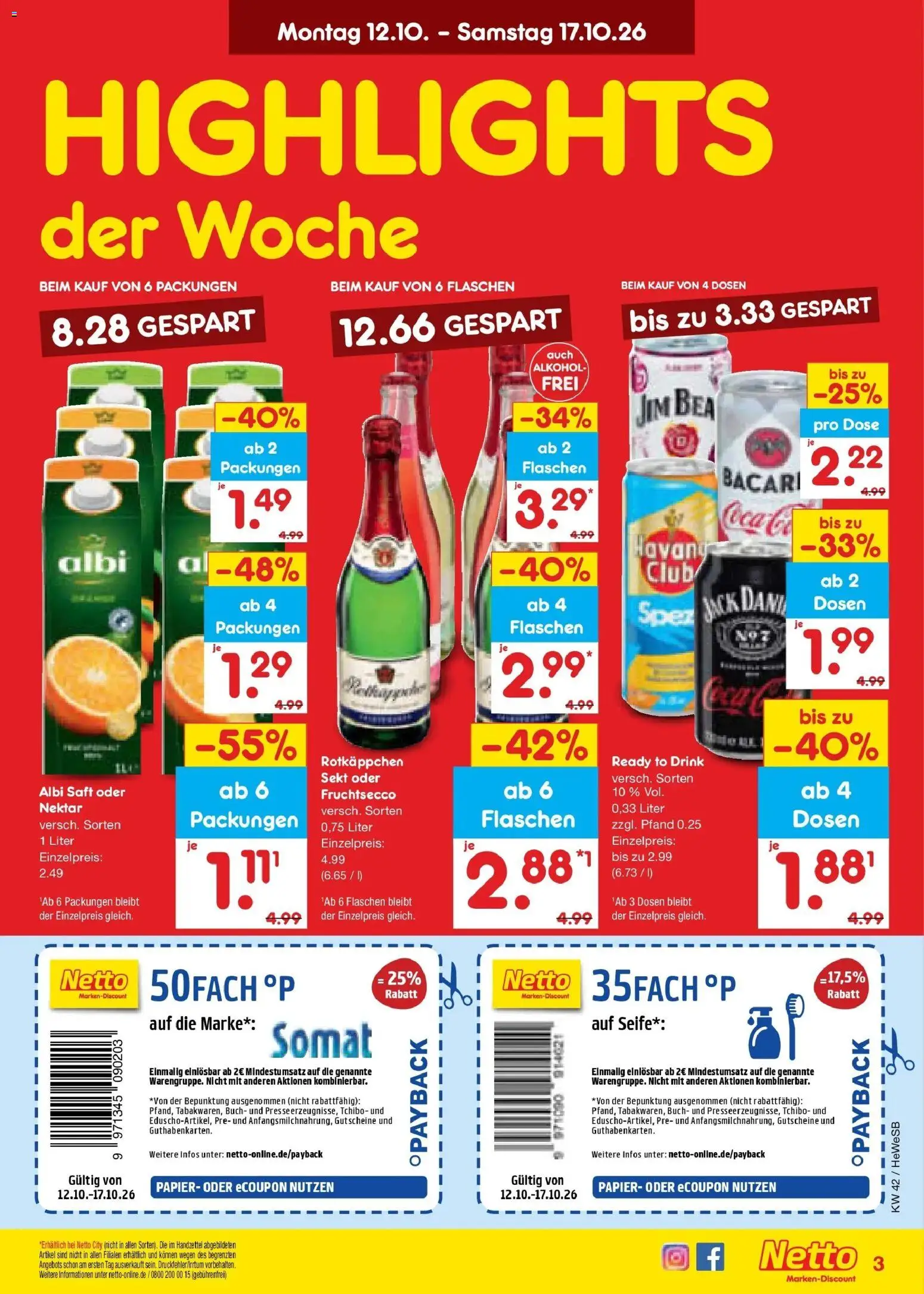 Vorschau von dem Prospekt des Geschäftes Netto Marken-Discount, gültig ab dem 12.10.2026 - Rotkäppchen, Sekt, Seife, Saft, Fruchtsecco